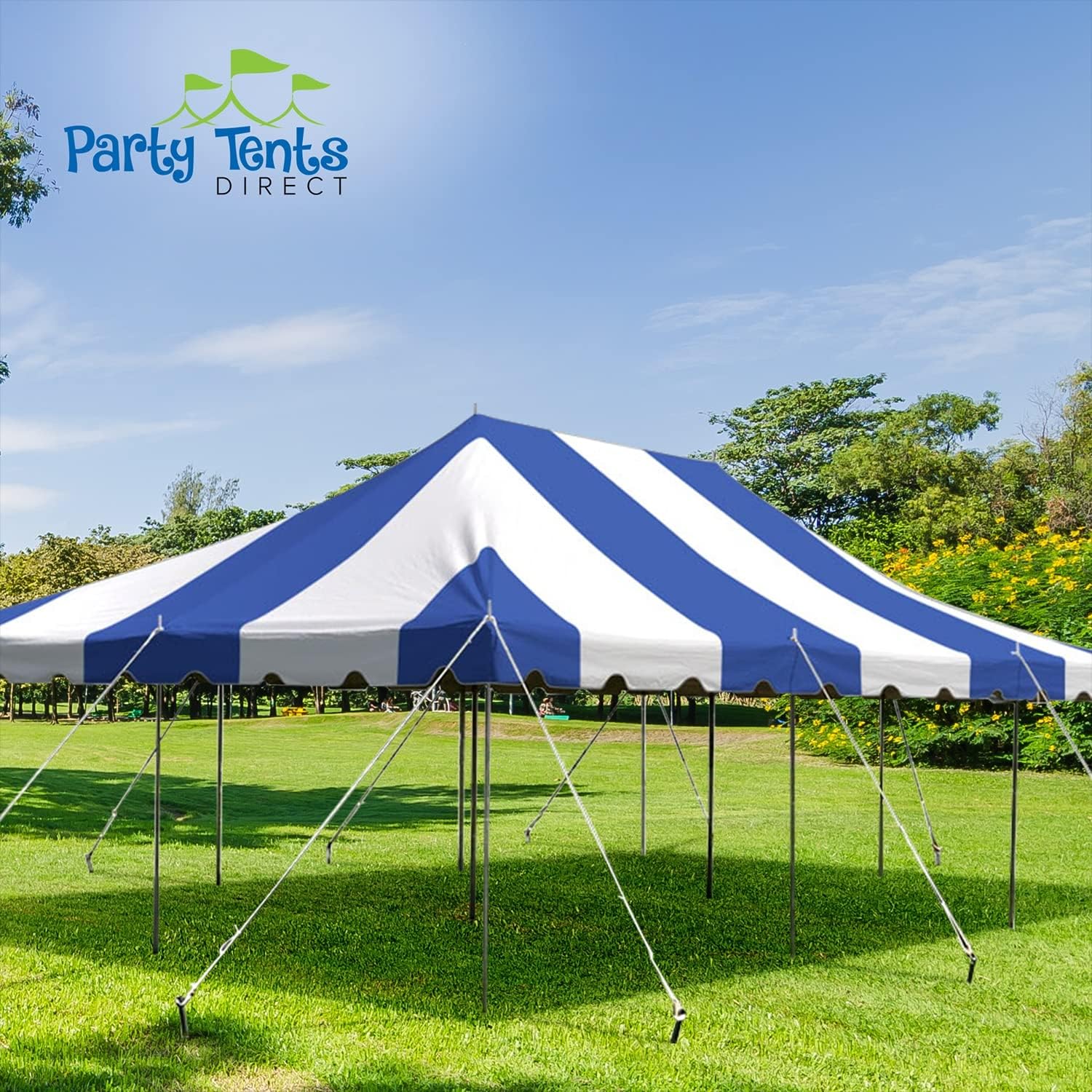 20’ x 20’ Weekender Canopy Pole Tent, Indoor and Outdoor Heavy Duty Easy Up, 80 Person Capacity Tent for Parties, Weddings, and Events, Commercial and Residential Use, PVC White Top | Easy Up Weekender Canopy Tent With 80 Person Capacity - Outdoor Canopi…