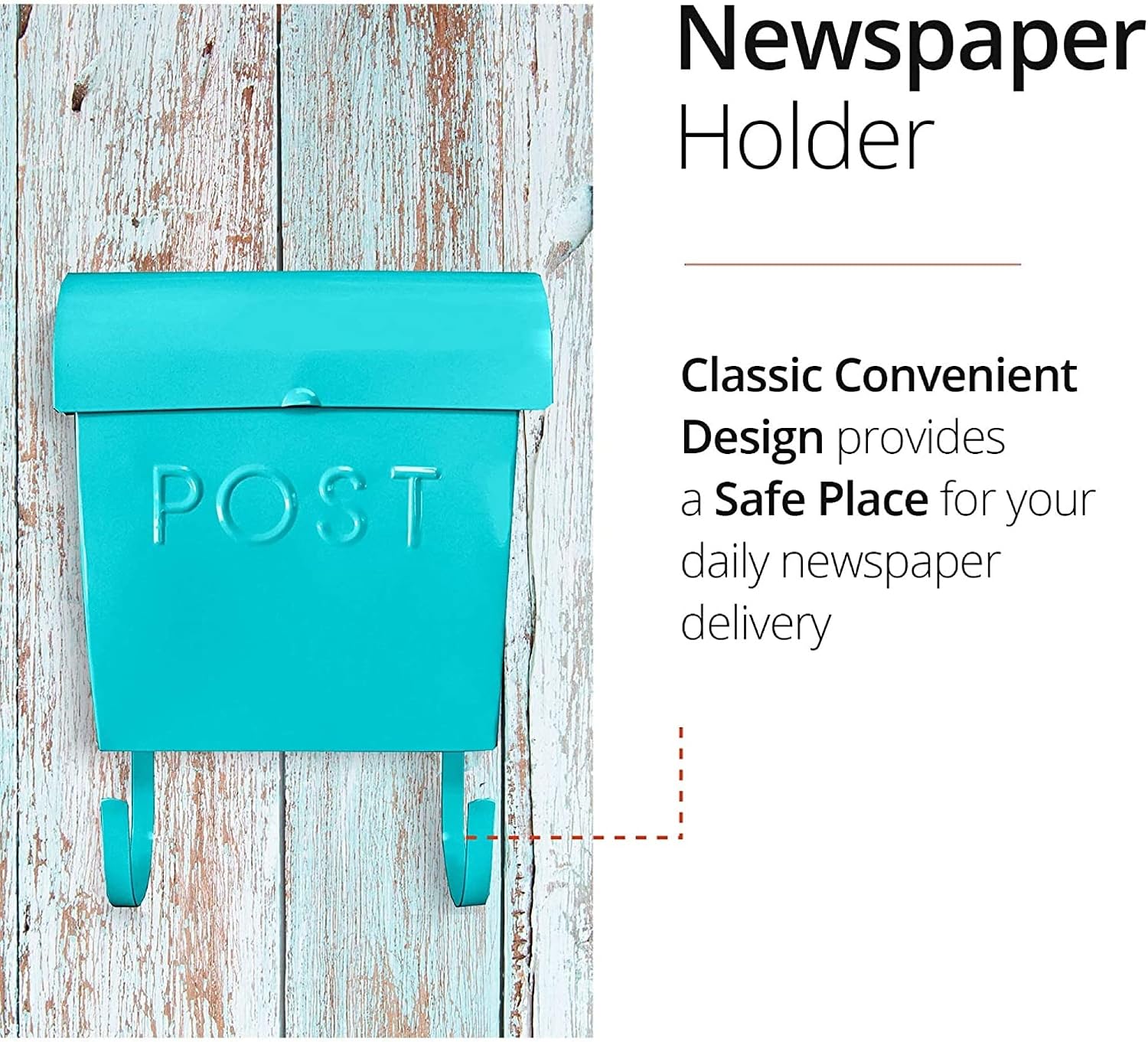 NACH Mailboxes for Outside Wall Mount, 12 x 11.2 x 4.5 inch, Black Mailbox, Waterproof Mailbox with Outdoor Newspaper Holder - The Euro Mailbox