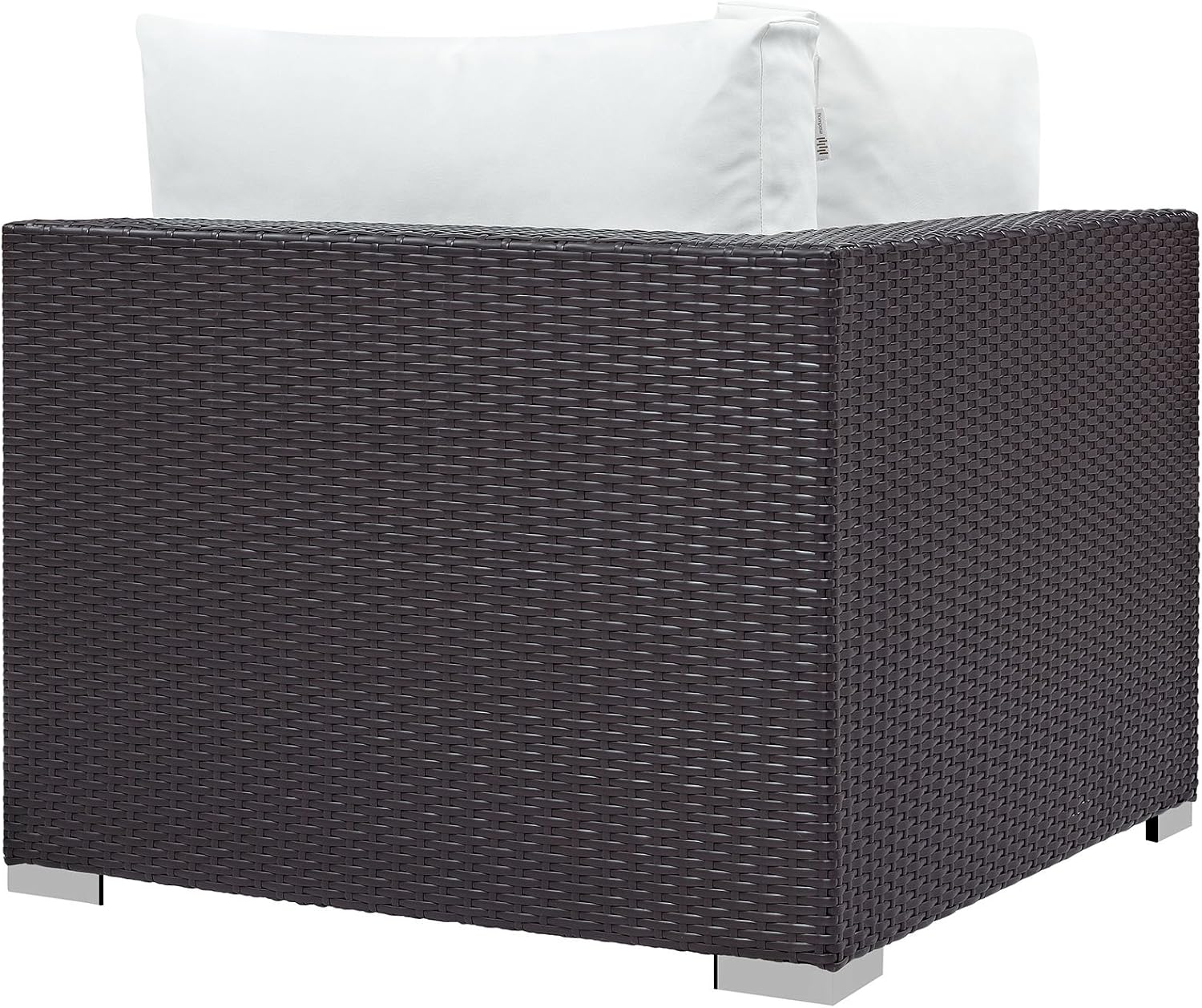 Modway Convene Wicker Rattan Outdoor Patio Loveseat in Espresso White