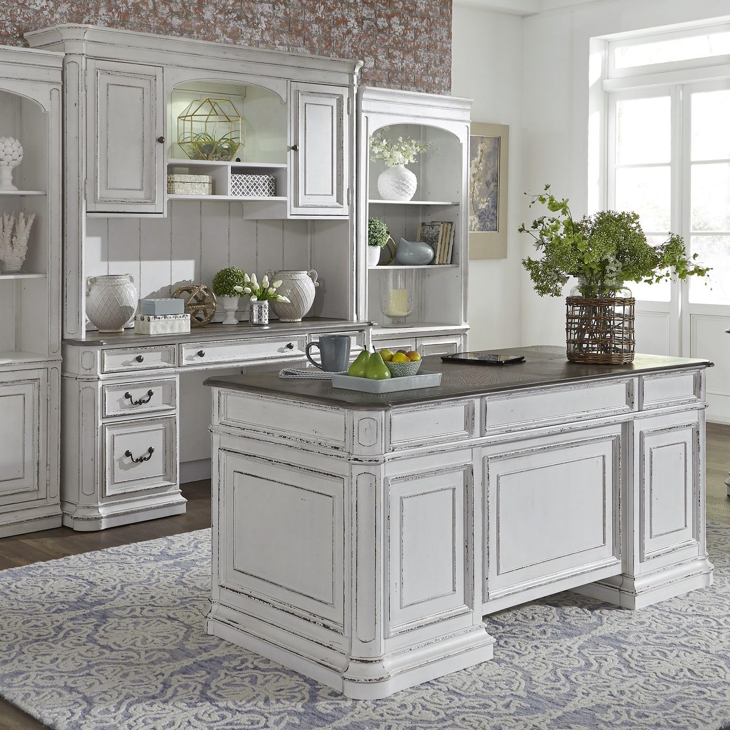 Liberty Furniture Industries Magnolia Manor Lift Top Writing Desk, W56 x D28 x H30, White