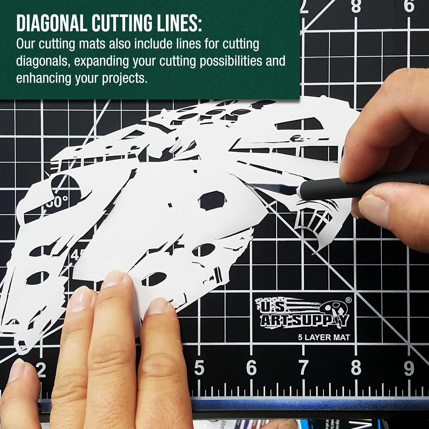 U.S. Art Supply 18" x 24" Self-Healing Cutting Mat 5-Ply - Double-Sided Green/Black Craft Mat, Non-Slip Cutting Mats for Crafts, Sewing, Quilting, Scrapbooking | Double-Sided Green/Black Craft Mat, Non-Slip Cutting Mats for Crafts, Sewing, Quilting, Scra…