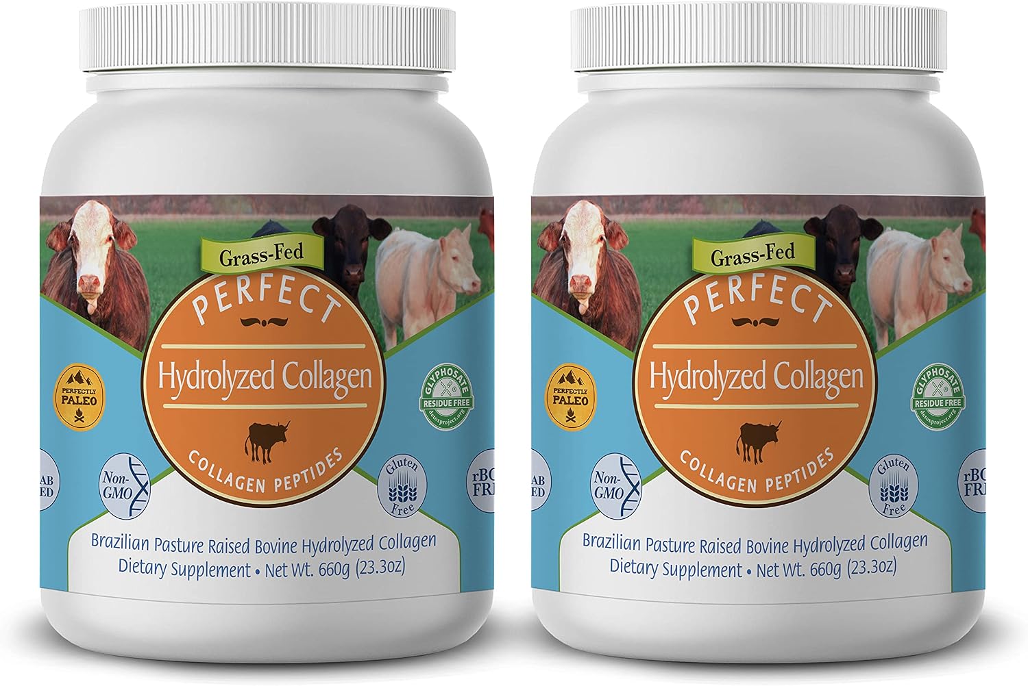 Perfect Supplements – Unflavored Hydrolyzed Collagen Powder for Men and Women - Collagen Peptides - Mix in Hot Cold Liquids, Grass Fed, Easy Absorption, 660 Grams