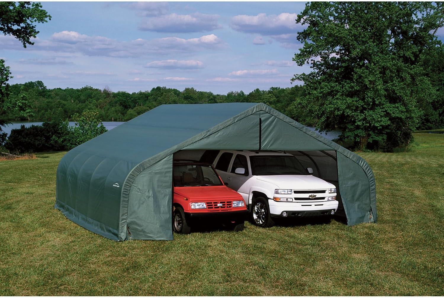 ShelterLogic ShelterCoat 22 x 20 x 1 ft Green Garage Peak