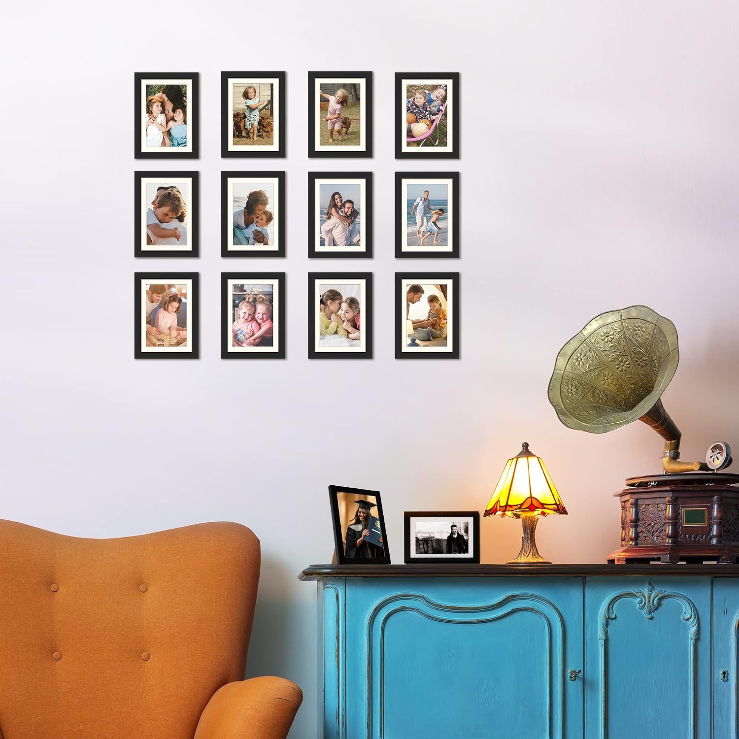 upsimples 12x12 Picture Frame, Gallery Glass Poster Frames Set of 3, Black