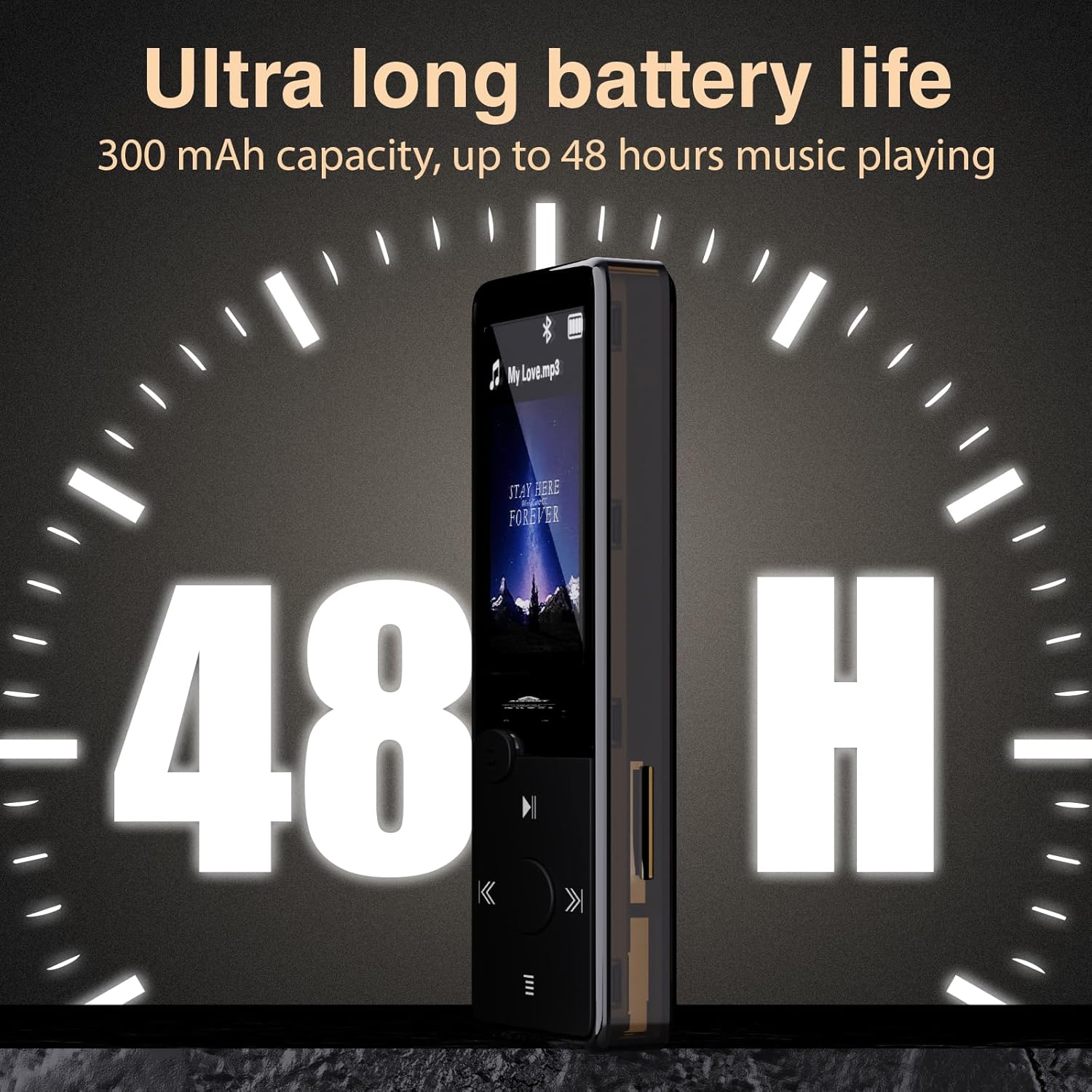 Mp3 Player with Bluetooth 5.3 HiFi Sound, Mp3 Player with FM Radio, Mini Music Player 32GB for Kids Adults, Earphones Included