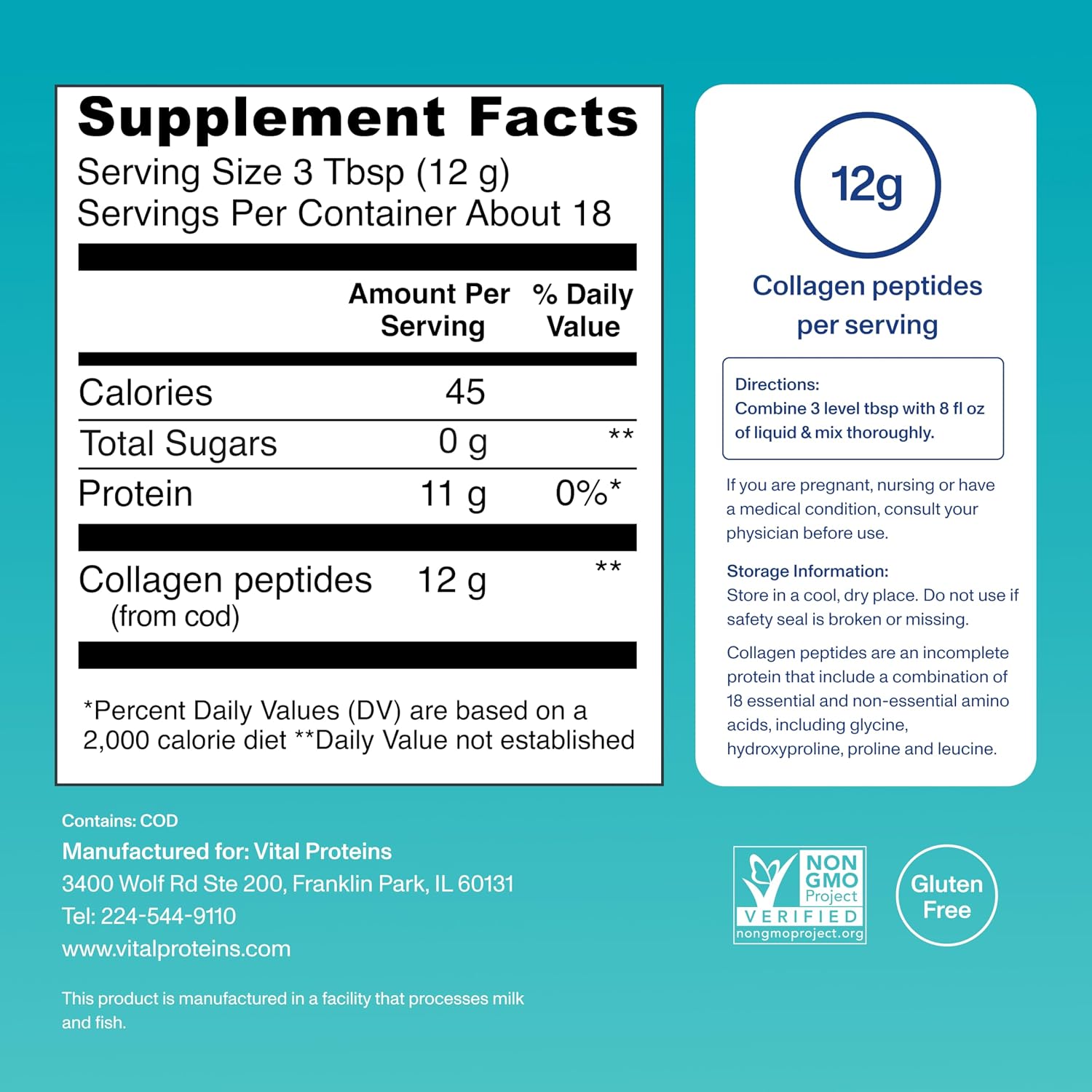 Vital Proteins Marine Collagen, Unflavored Stick Packs, 20 Count | Marine Collagen Peptides, Supports Hair Skin Nails & Joints, 10g Per Packet, Travel-Friendly Stick Packs, 20 Servings