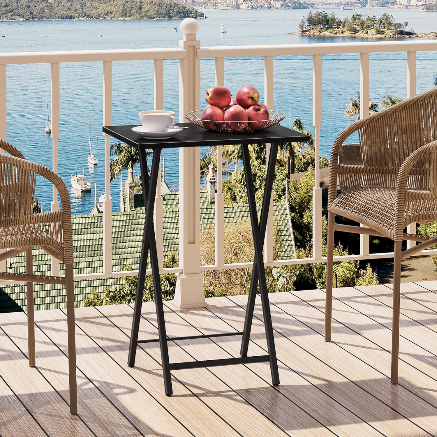 HOOBRO Folding TV Table, TV Tray, Stable Snack Table for Small Space, Portable Sofaside Desk, Easy Assembly and Storage