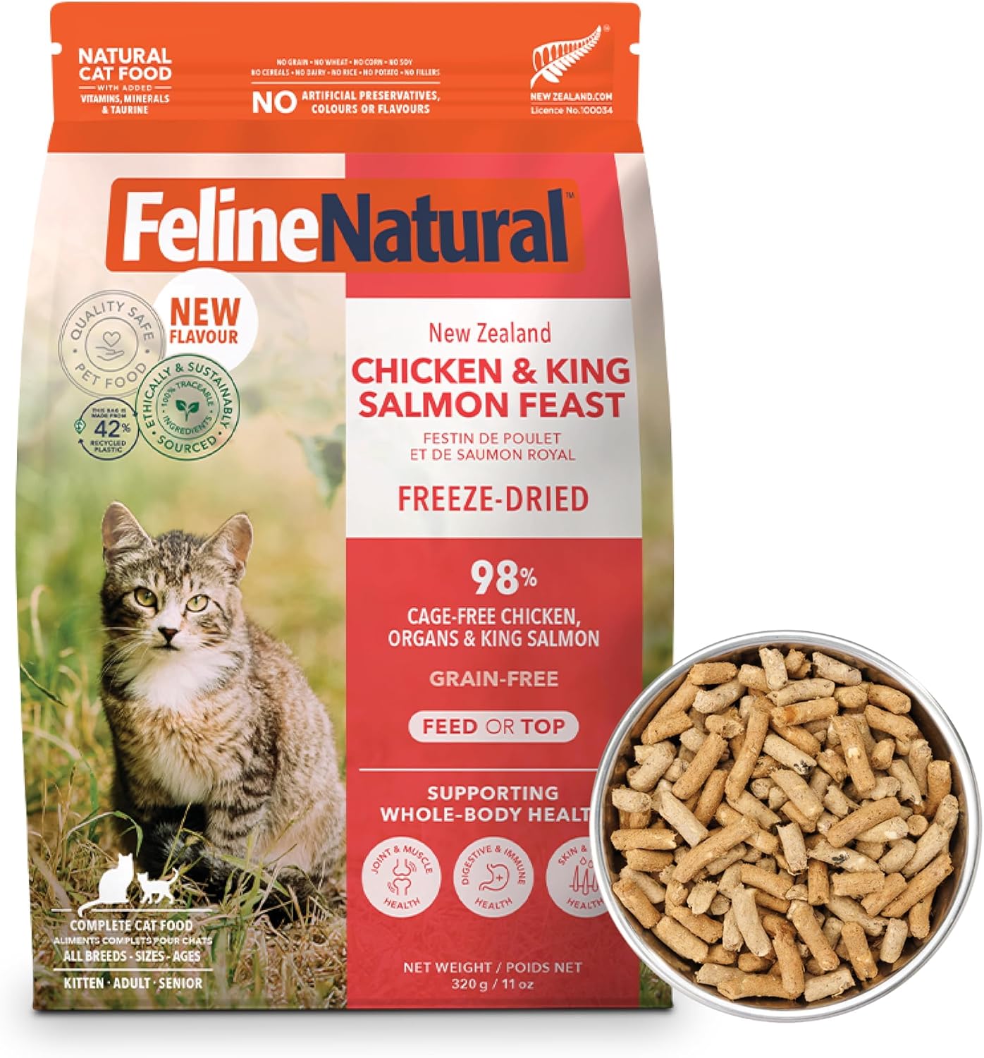 Feline Natural - High Protein Freeze Dried Dry Cat Food with 98% Meat