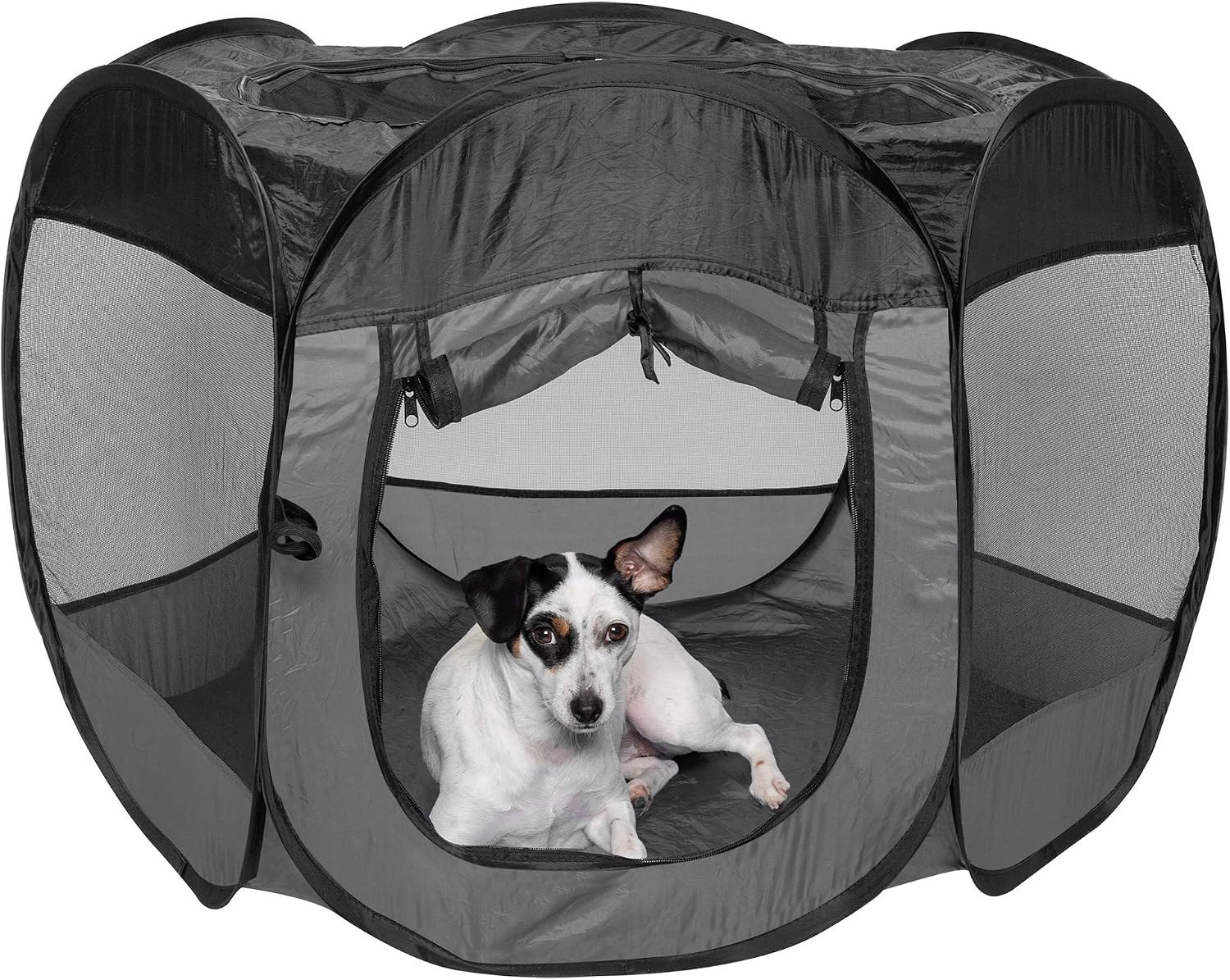 Furhaven Portable Dog Playpen Cat Tent, Pet playground,Kennel foldable indoor outdoor zippered puppy crate - Hunter Green, Medium