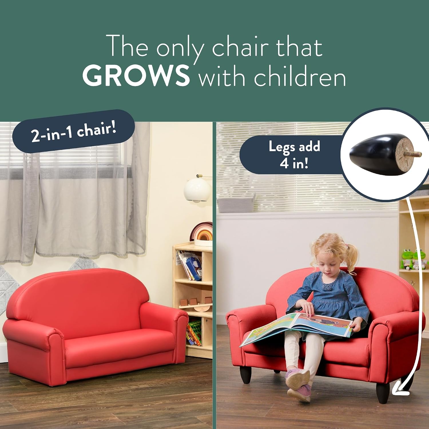 Children's Factory Upholstered Toddler Couch, Sofa, Deep Water