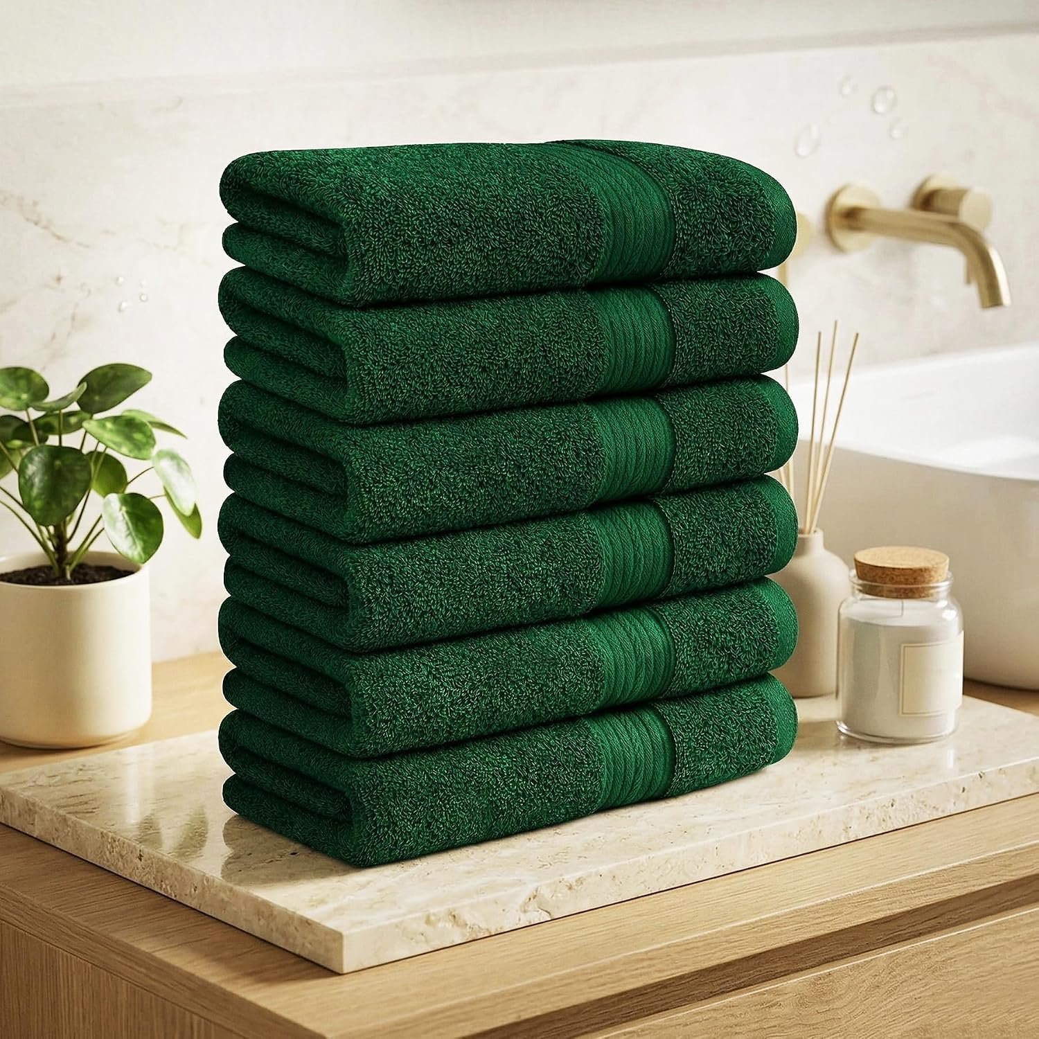 Ample Decor 100% Cotton Hand Towels 18x28 Inches, 600 GSM, Soft & Absorbent, Set of 12, Purple