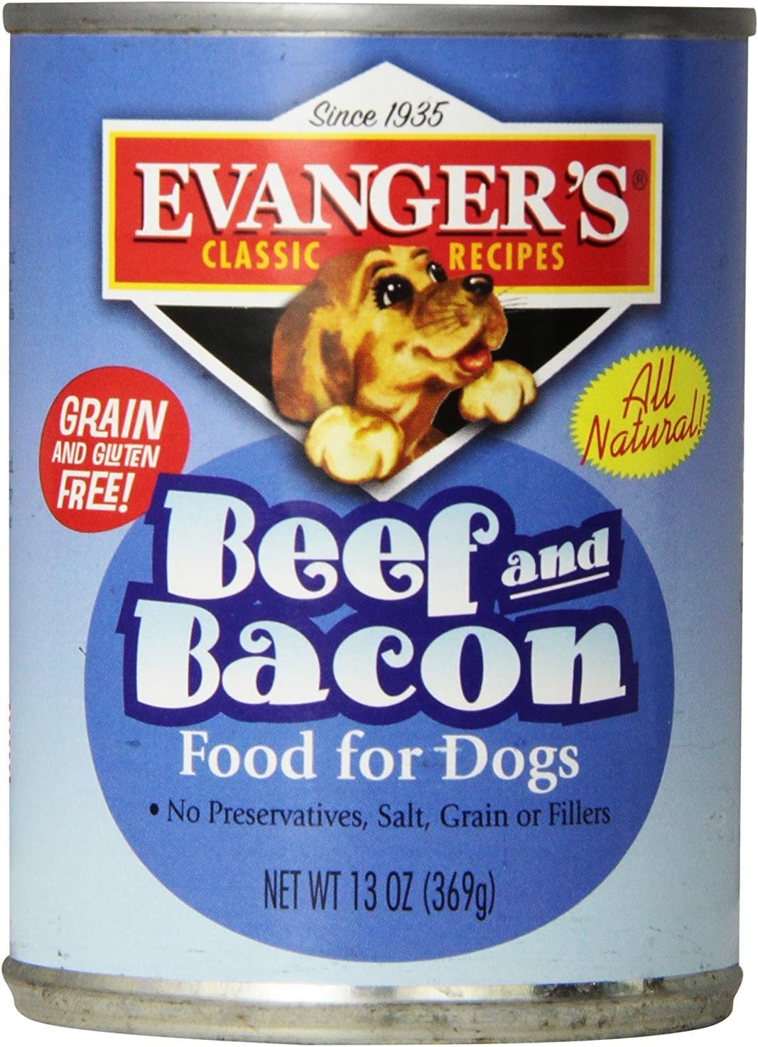 Evanger's Heritage Classic Puppy Food – 12 Count, 12.5 oz Each – Tasty Meat-Based Formula for Puppies & Underweight Dogs – Added Vitamins & Chelated Trace Minerals – Grain & Gluten Free