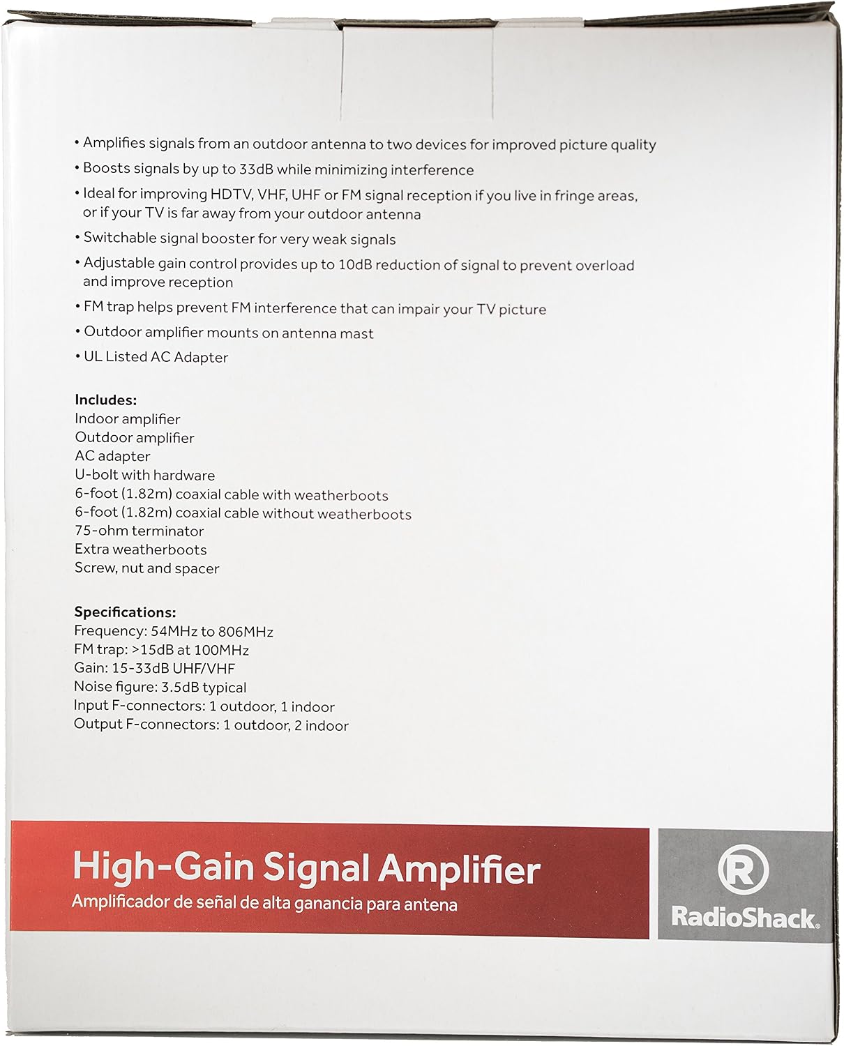 RadioShack Antenna-Mounted High-Gain Signal Amplifier