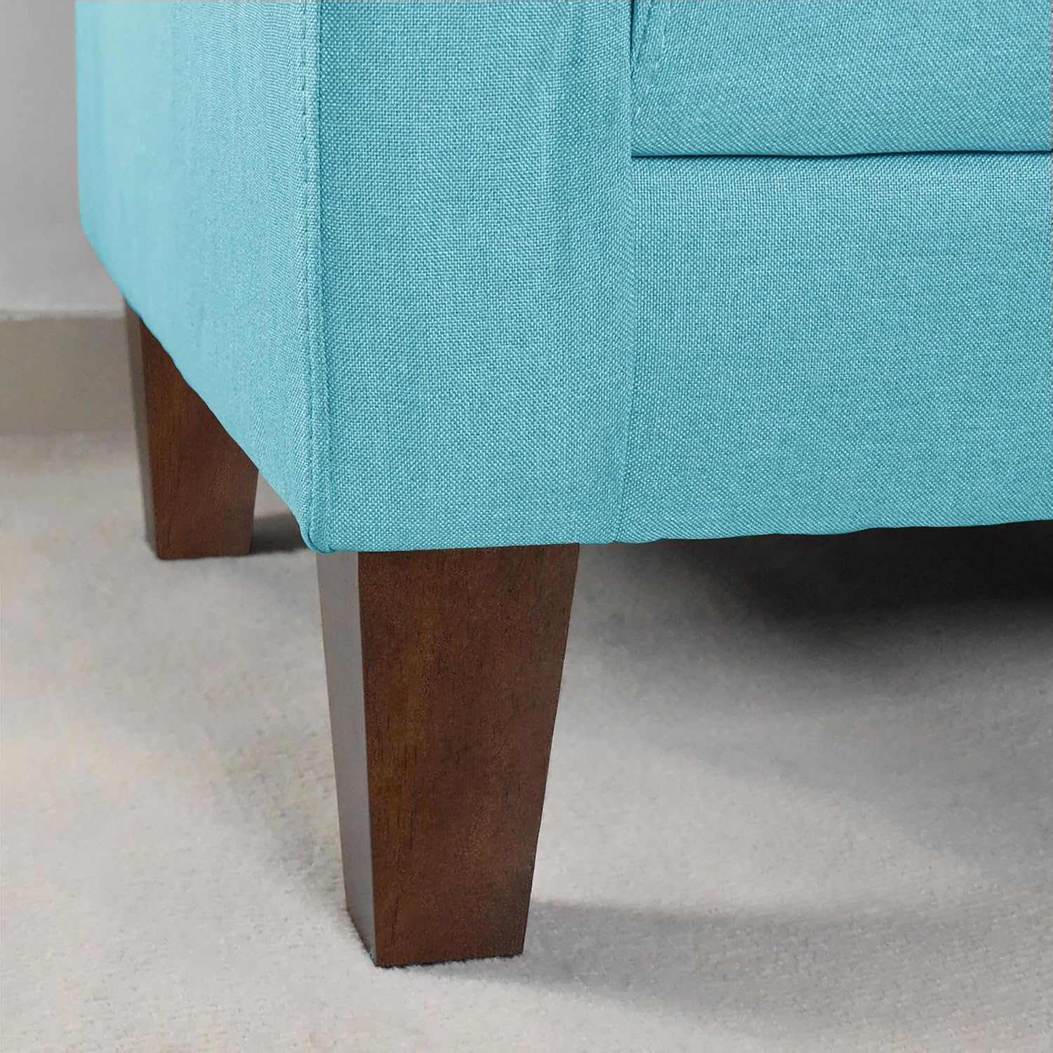 Sofa Legs Square Bed Feet 2 inch Wood Replacement Leg for Furniture Set of 4, Dark Brown