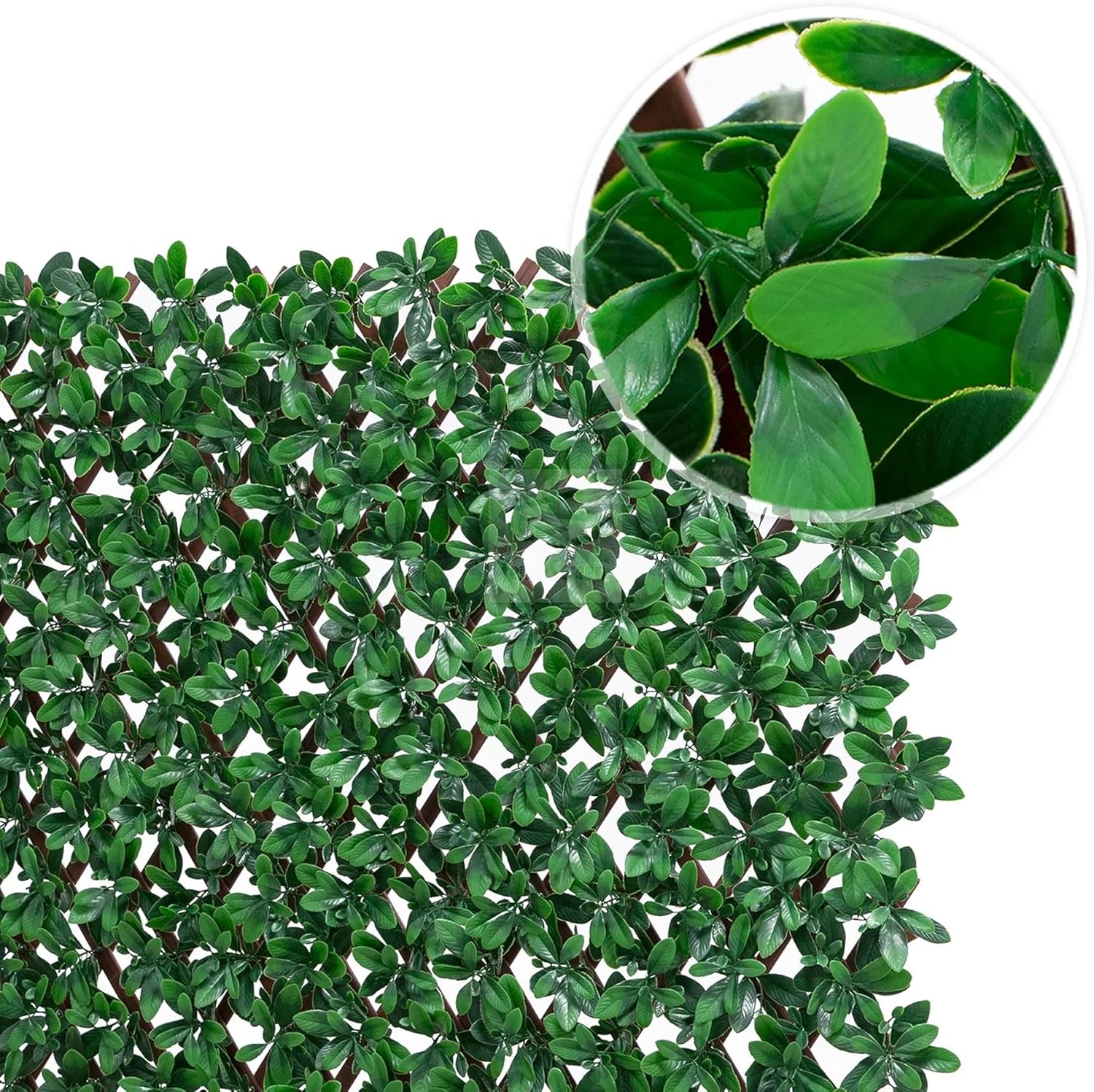 NatraHedge 20''X50'' Artificial Privacy Grass Wall Decor, Laurel Leaf