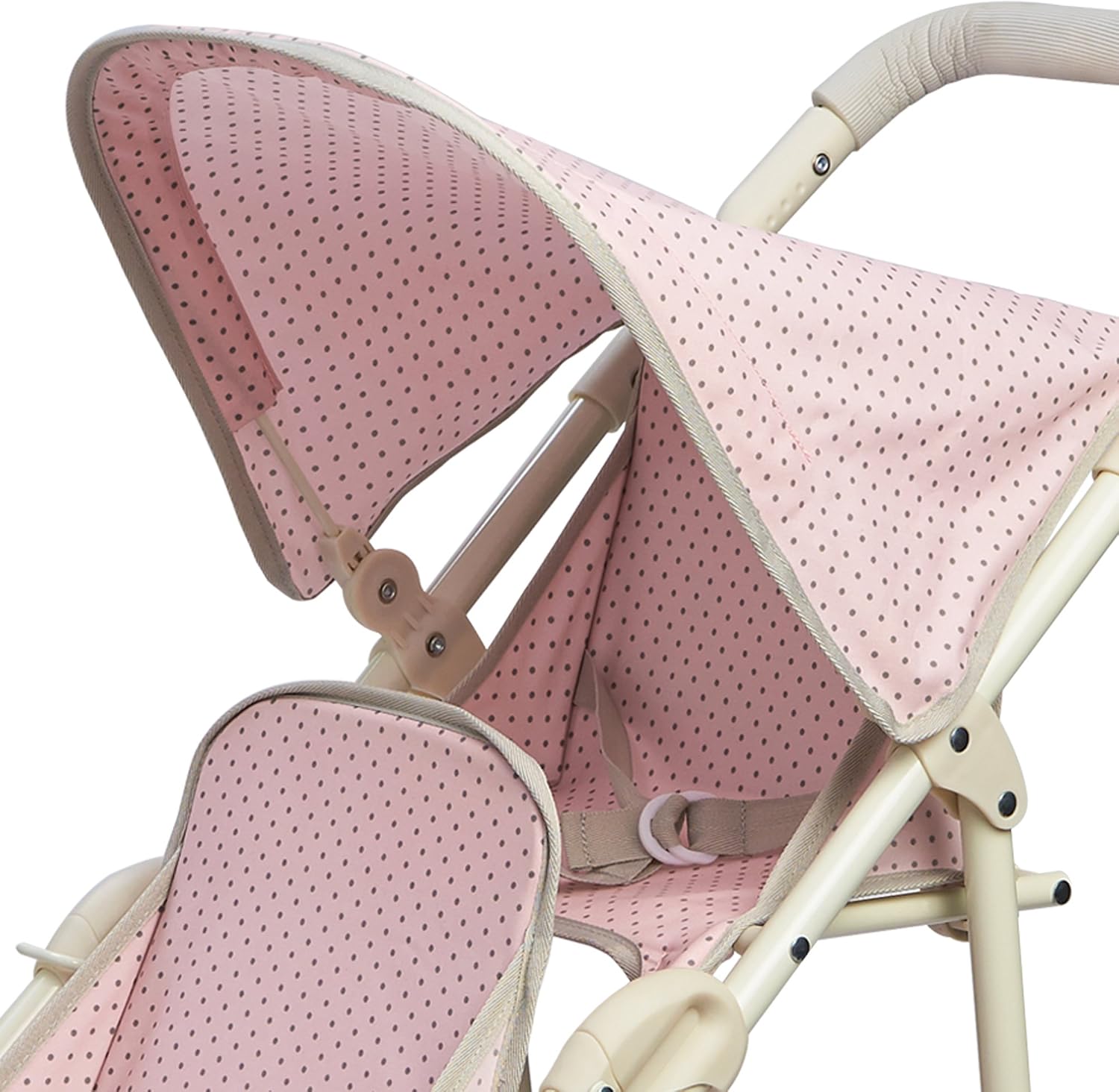 Olivia's Little World Doll Jogging-Style Stroller with Canopy, Storage Underneath, Pink and Cream and Gray | Canopy, Storage Underneath
