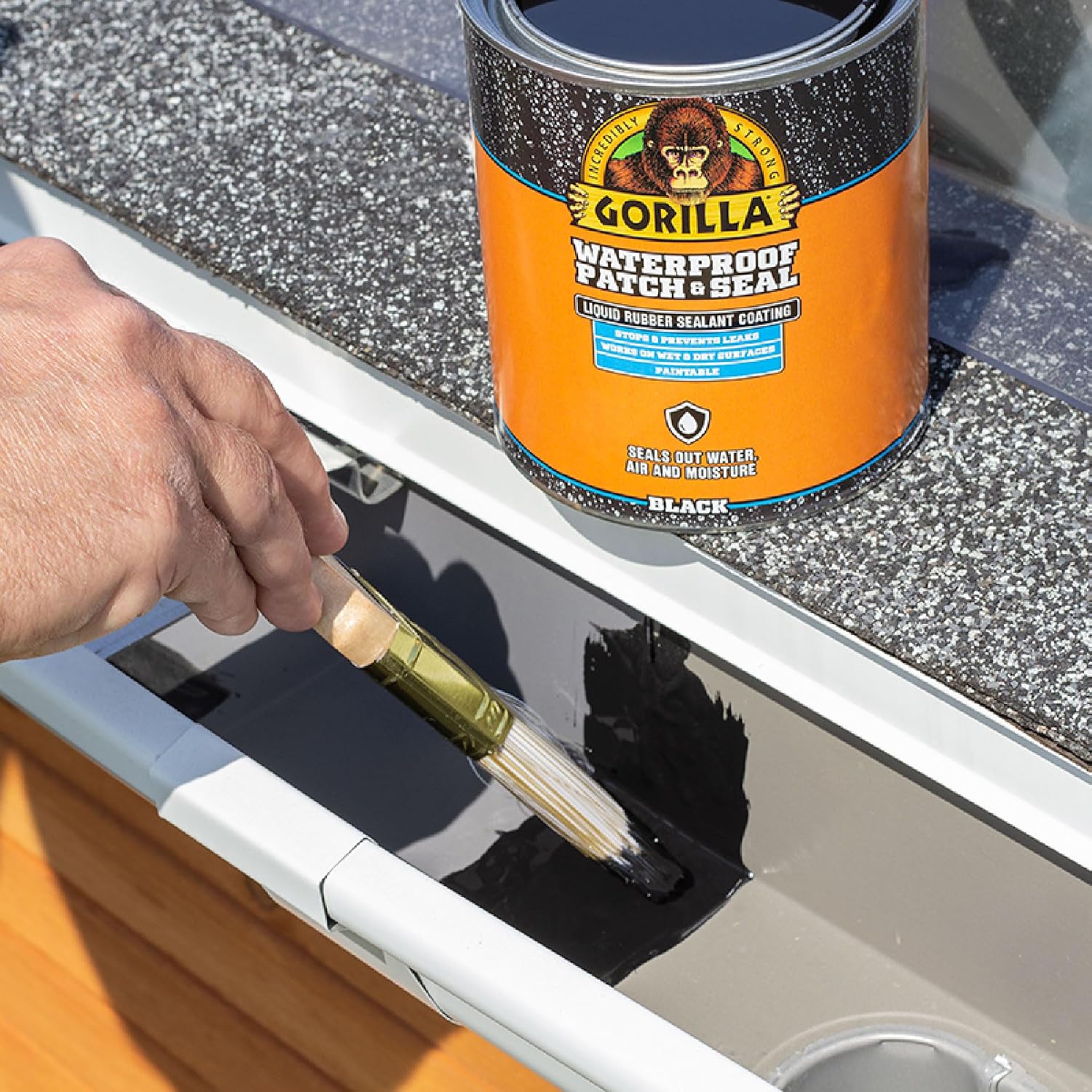 Gorilla Patch & Seal Liquid Rubber Waterproof Sealant, Black, 32 oz