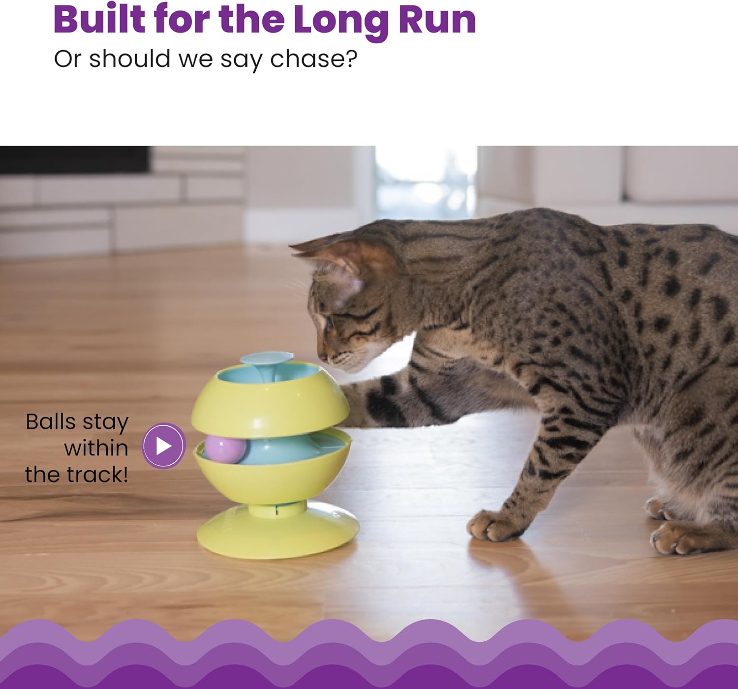 Catstages Tower of Tracks Cat Toy – 3-Level Track Tower with 6 Balls, Interactive Cat Toy for Indoor Enrichment