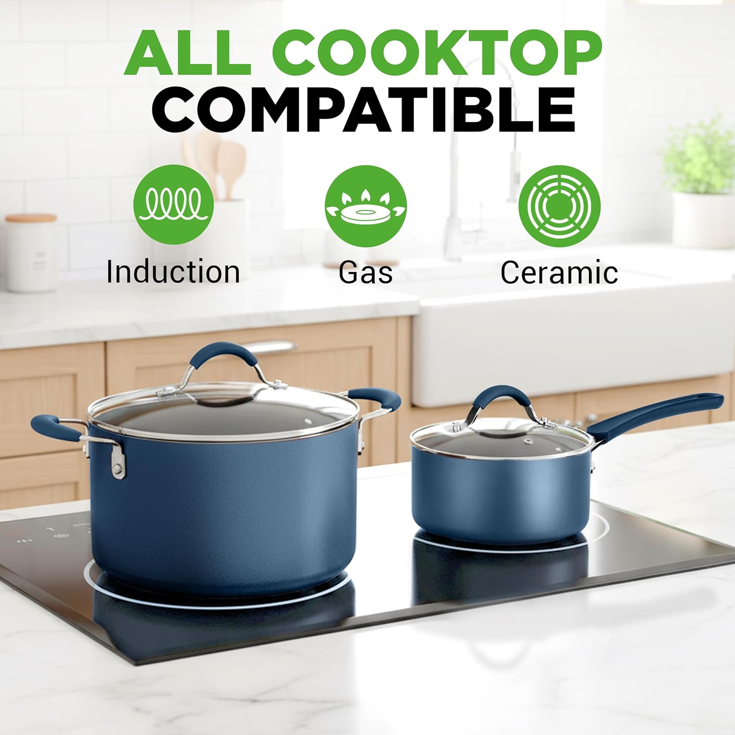 Nutrichef 20 Piece Professional Home Kitchen Cookware and Bakeware, Pots and Pans Set Non Stick Kitchenware, Cool-Touch Handles, Non Toxic
