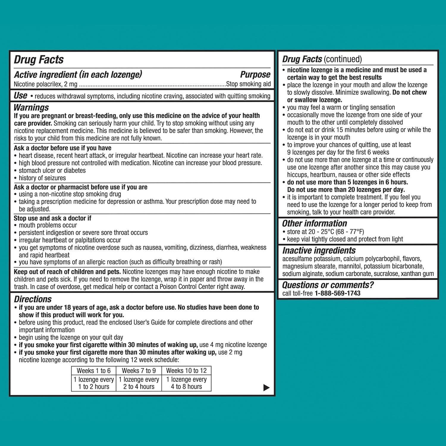 Nicorette Mini Nicotine Lozenges 2mg, Quit Smoking Aid, Mint, 81 Count | Reduces Nicotine Cravings and Withdrawal Symptoms, Intense Craving Relief