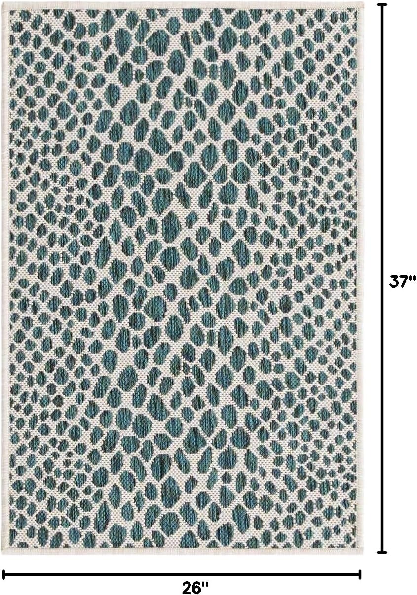Unique Loom Outdoor Collection Area Rug - Cape Town (9' x 12' Rectangle, Blue/Ivory)