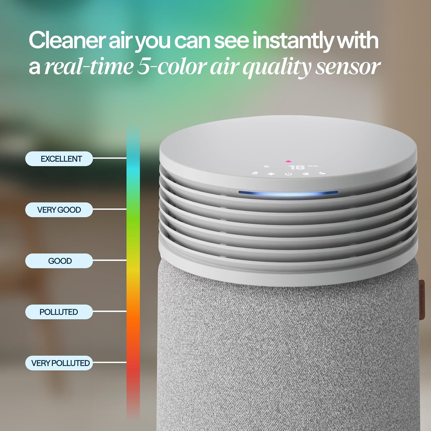 BLUEAIR Blue Pure 511i Max Smart Air Purifier for Bedroom & Small Rooms up to 1, 138 Sq Ft, HEPASilent Air Cleaner for Pets, Allergies, Smoke & Dust