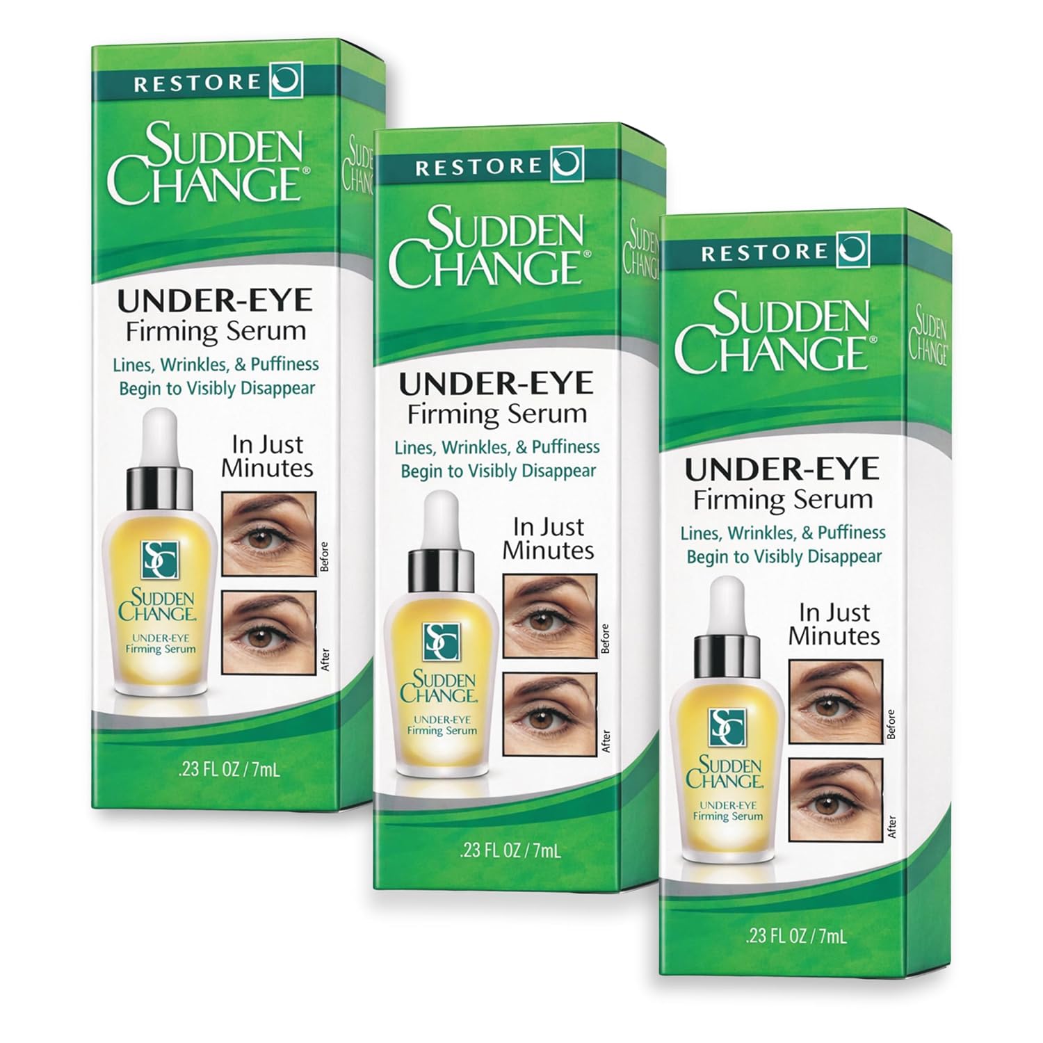 Sudden Change Instant Under-Eye Firming Serum, Fast-Acting (023 oz, 2PK) | Targets Under Eye Bags, & Puffiness and Reduces the Appearance of Fine Lines & Wrinkles Fast Acting Results in Minutes