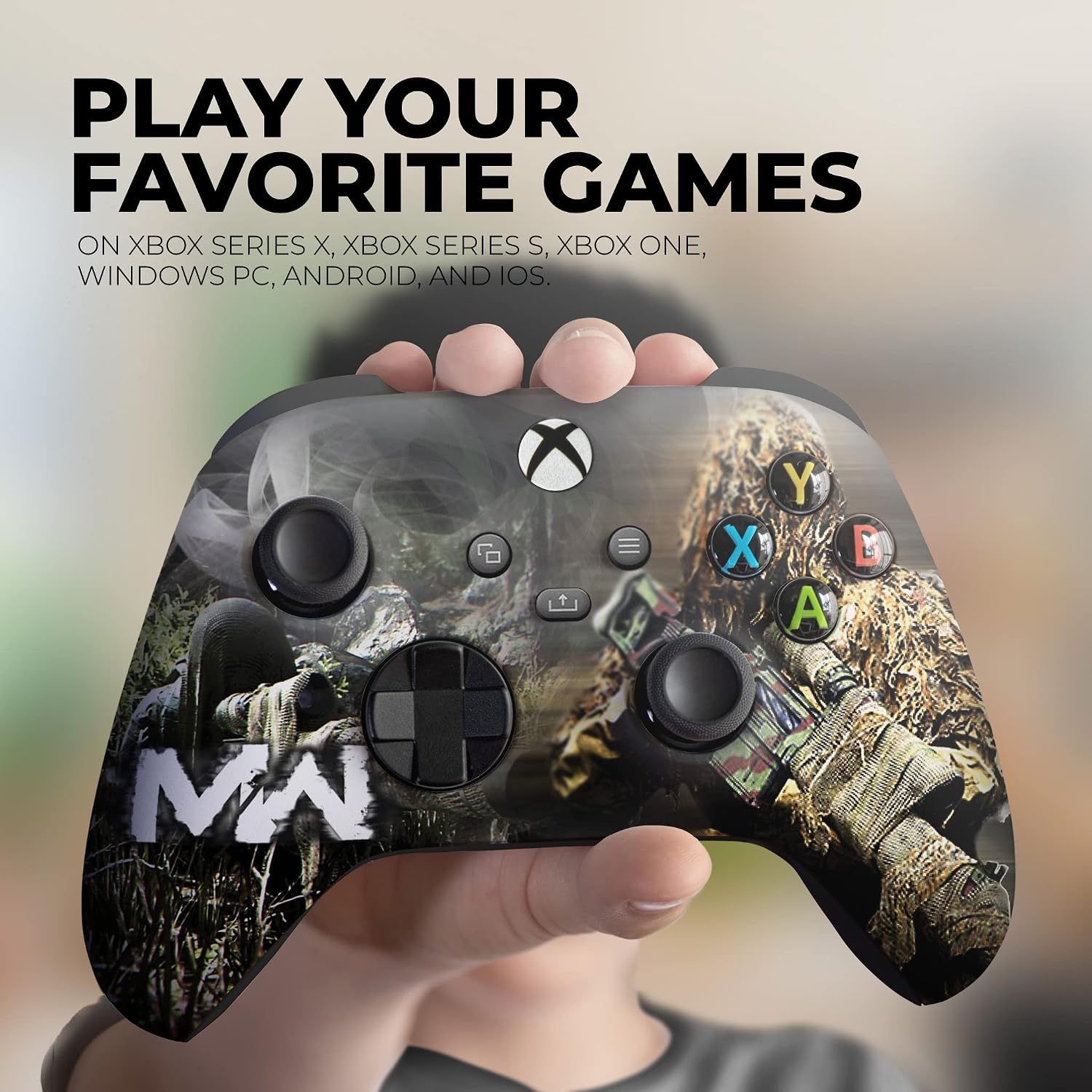 DreamController Green Weed Grass Custom X-box Controller Wireless compatible with X-box One/Series X/S Proudly Customized in USA with Permanent