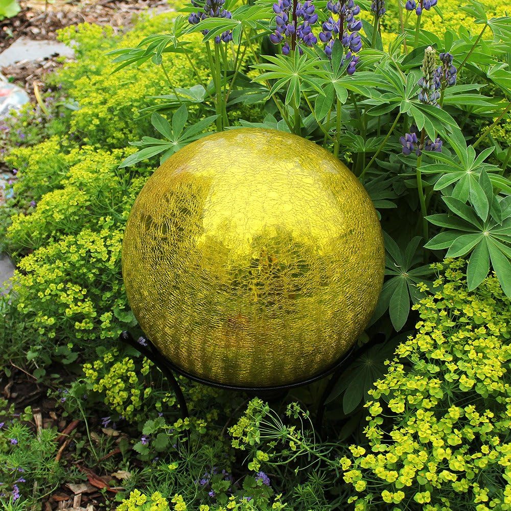 Achla Designs G10-FG-C Gazing, Fern Green 10 inch Glass Garden Globe Ball Sphere, 10