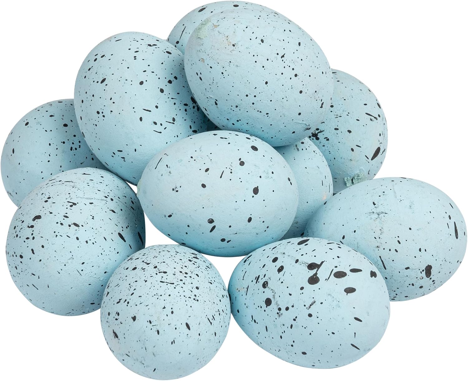 Creative Co-Op Boxed Set of 12 Blue Speckled Ceramic Robin Eggs