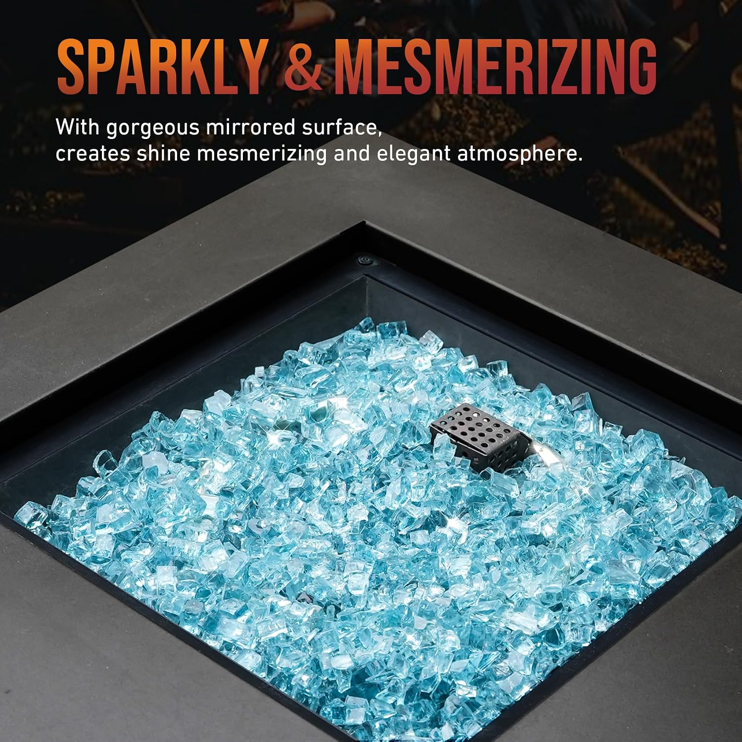 Skyflame 1/4" Pacific Blue Regular Fire Glass for Fire Pit Fireplace