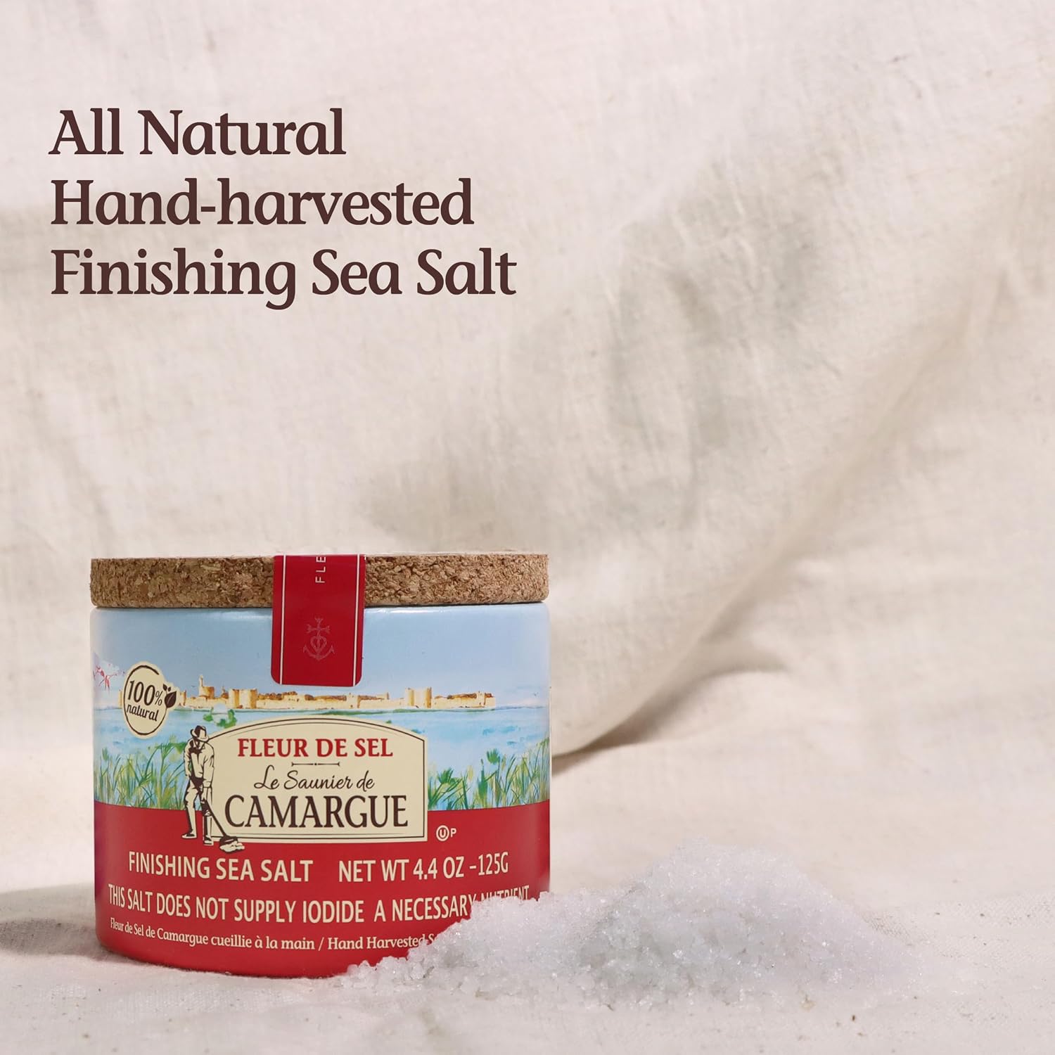 Le Saunier De Camargue | French Fleur Del Sel | Finishing Sea Salt, 4.4 oz (Pack of 4)