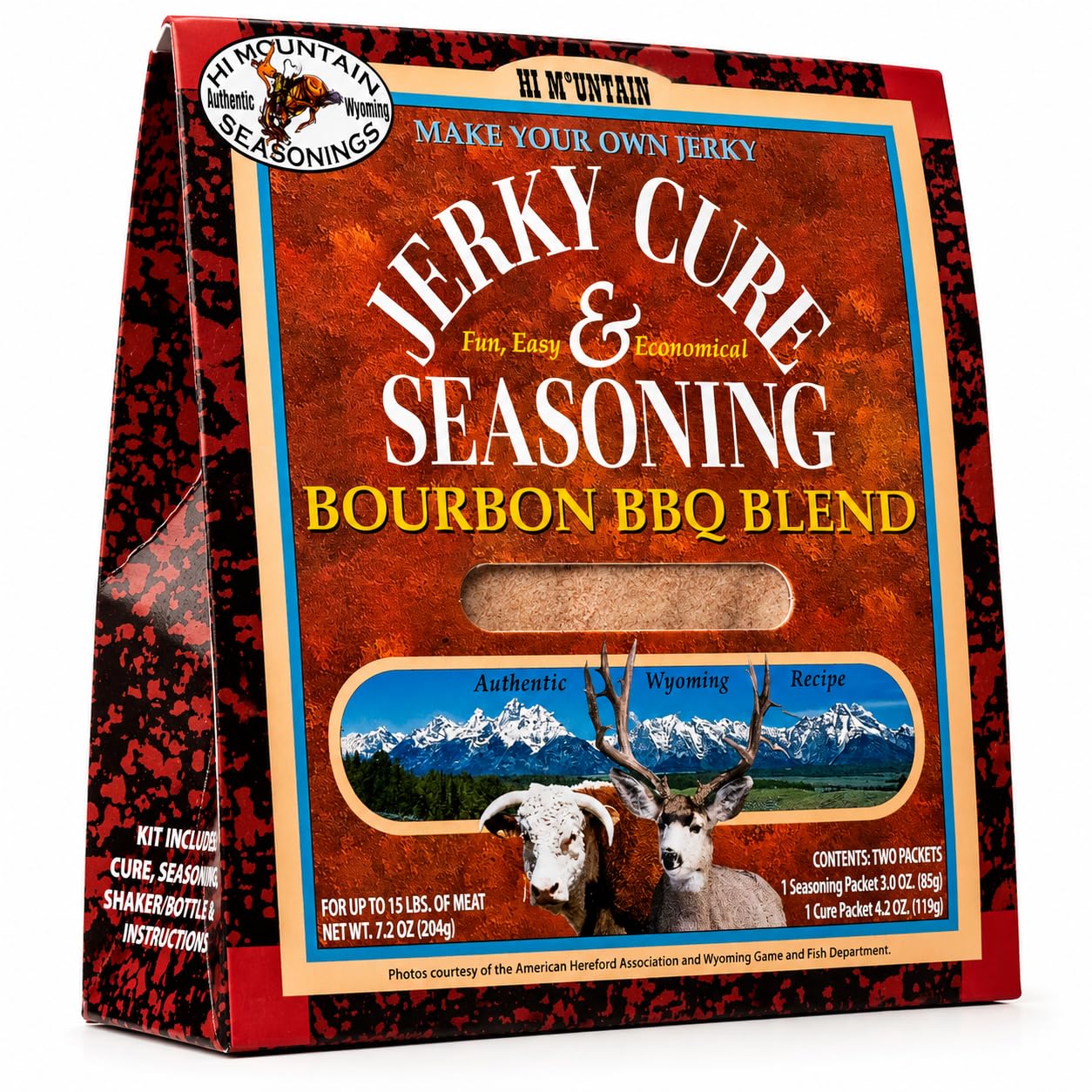 Hi Mountain BOURBON BBQ BLEND Jerky Seasoning and Cure Kit | Beef & Venison | Sweet bourbon BBQ flavor, perfect jerky seasoning for deer, elk