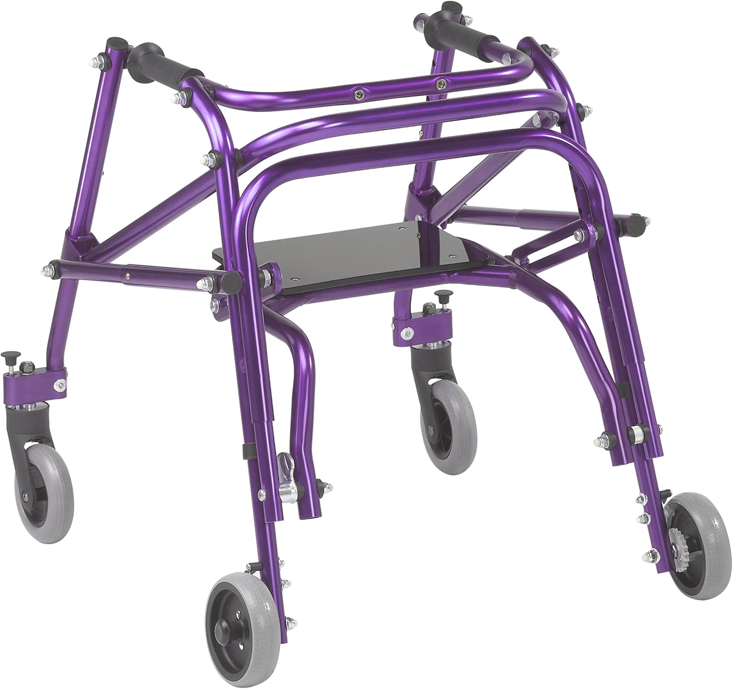Inspired by Drive Nimbo 2G Posterior Walker with Seat, Wizard Purple, Small | Lightweight Posterior Walker with Padded Seat Lets Users Rest and Move Safely with Adjustable, Sturdy Support
