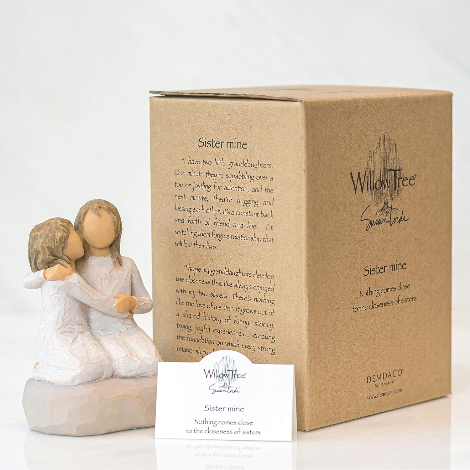 Willow Tree We are Three, Sculpted Hand-Painted Figure, Darker Skin | Cast from a Susan Lordi Original Carving, Celebrates Close Bonds, Meaningful Relationships, Thoughtful Keepsake Gift Idea