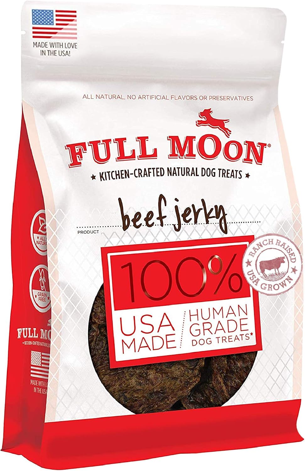 Full Moon Chicken Jerky Healthy All Natural Dog Treats Human Grade Made in USA Grain Free, 1.5 Pound (Pack of 1)