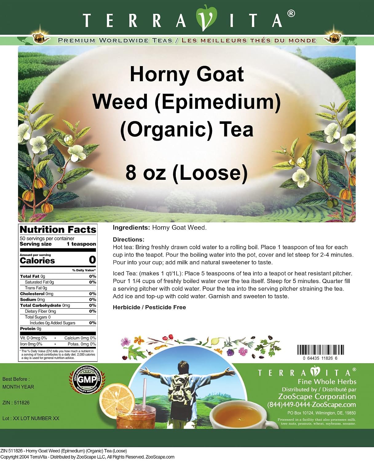 Horny Goat Weed (Epimedium) (Organic) Tea (Loose) (8 oz, ZIN: 511826)