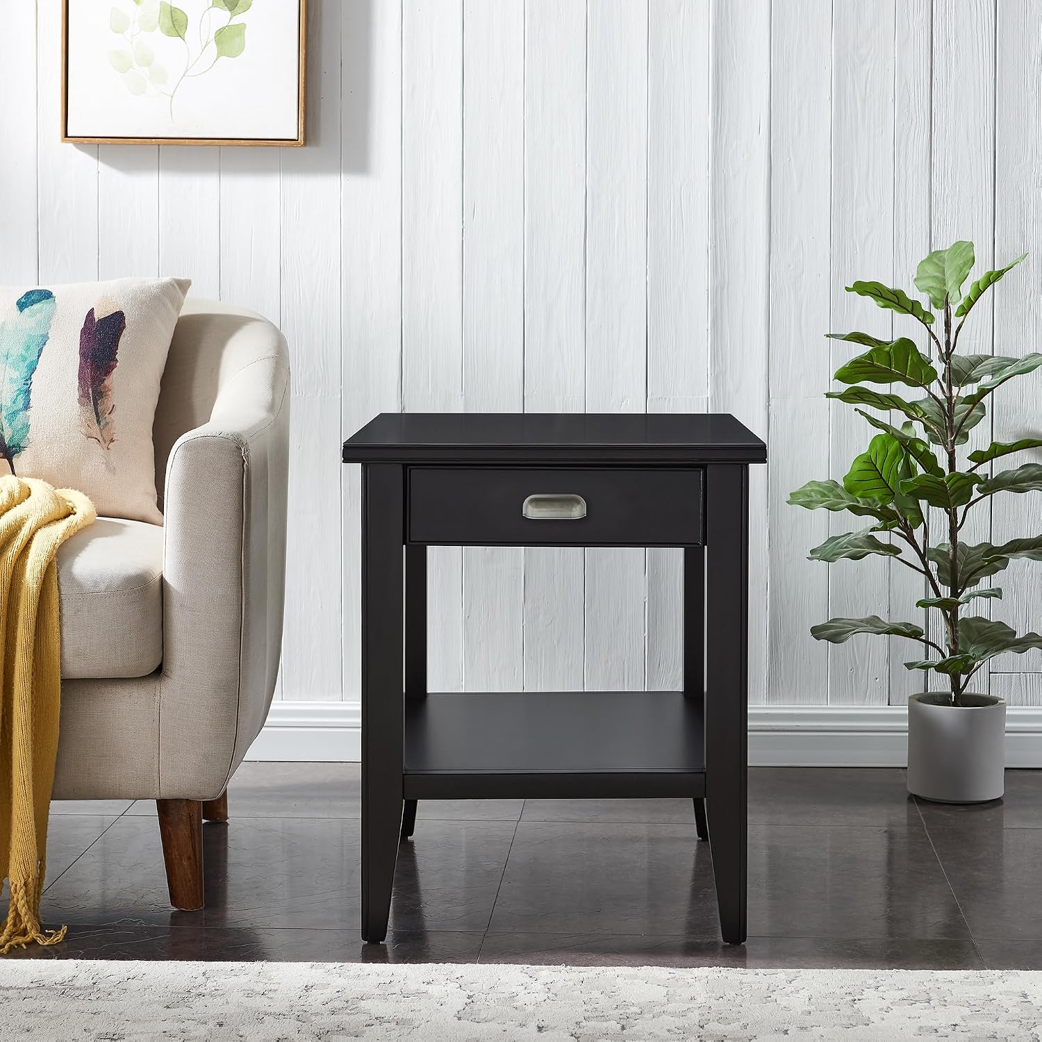 Leick Home Shield Wedge End Table, 21", Glazed Auburn