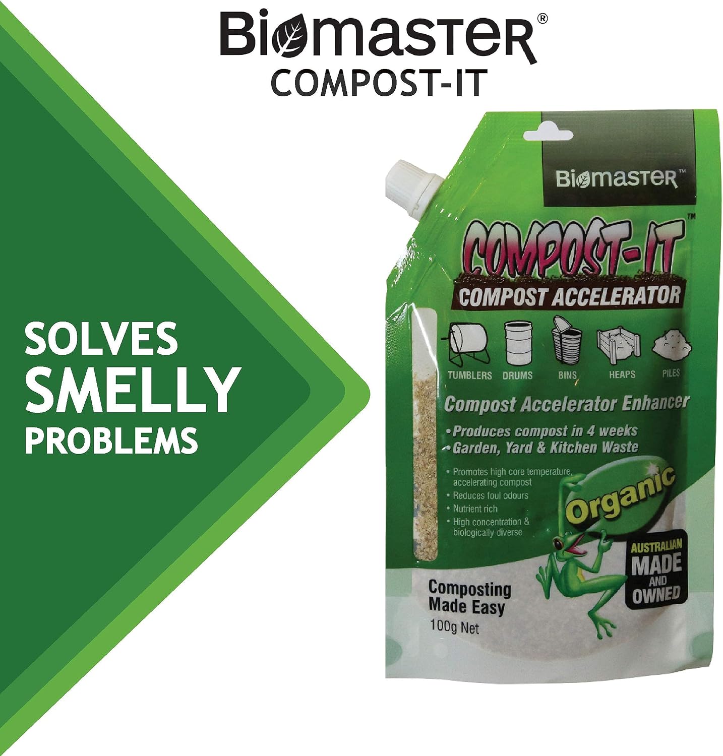 Compost-It Compost Accelerator/Starter 100g Spout Pack for All Composting Systems, (100% Natural Concentrate)