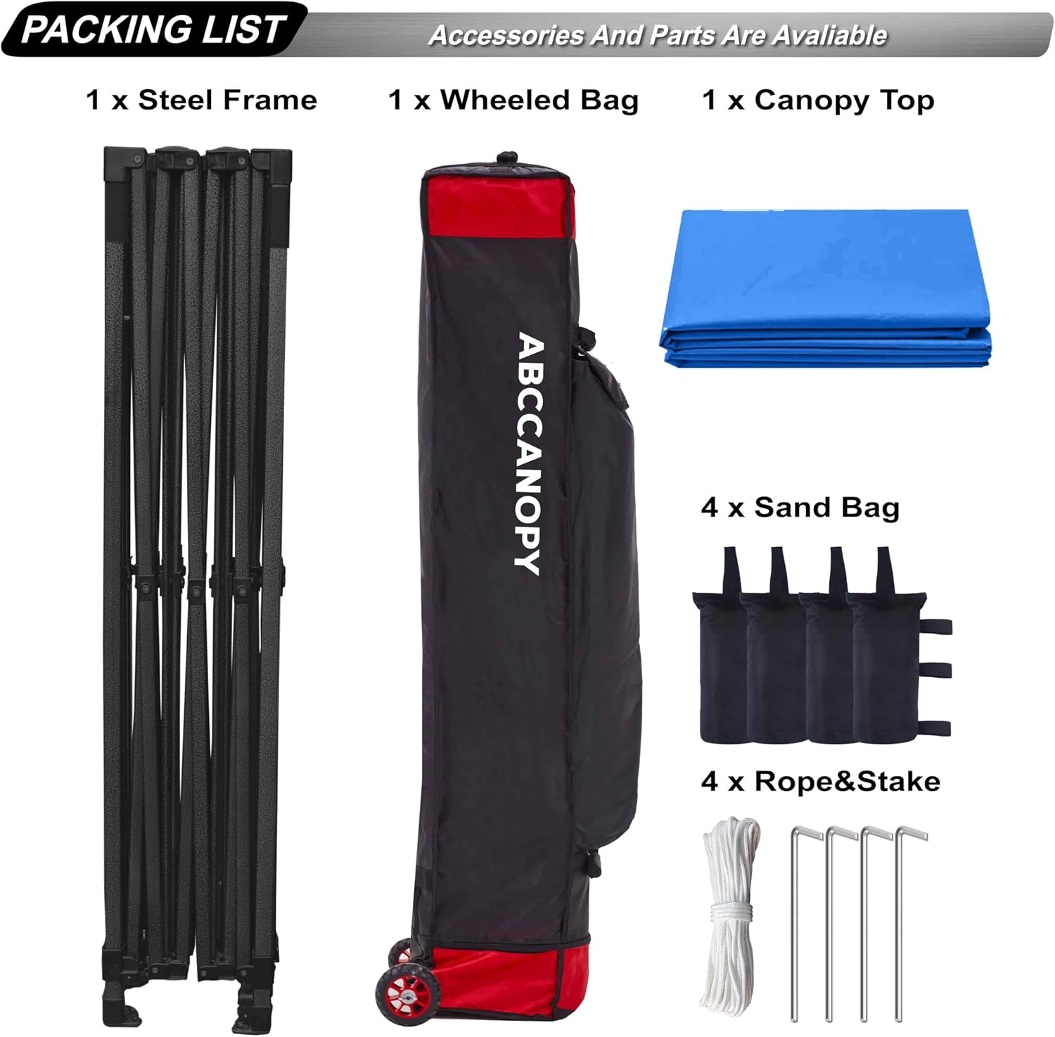 ABCCANOPY Patio Pop Up Canopy Tent 10x10 Commercial-Series (Black)