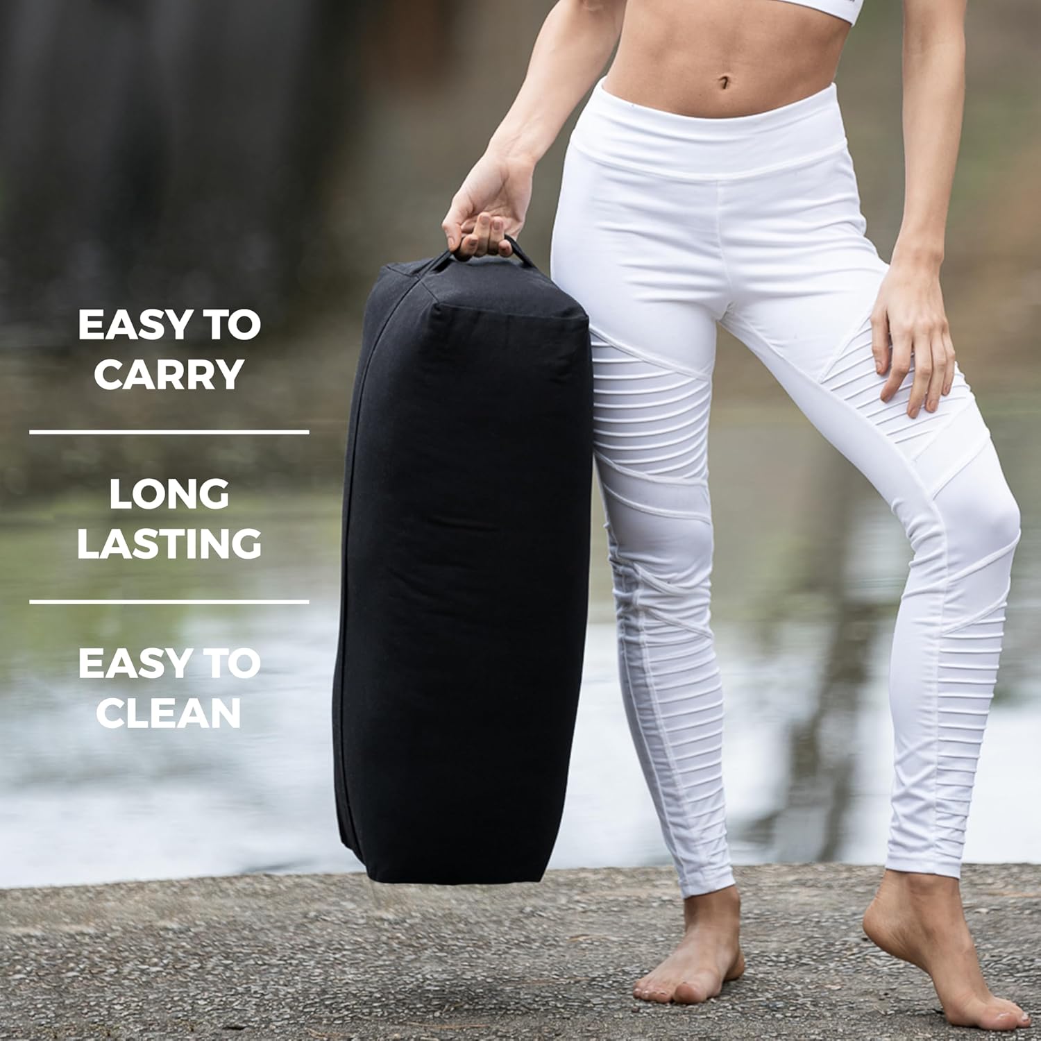 Firm Large Yoga Bolster, 24x12x6in