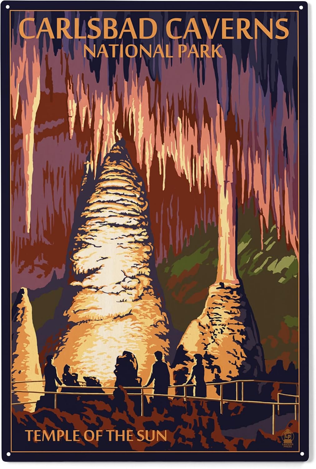 Lantern Press 10x15 Inch Wood Sign, Ready to Hang Wall Decor, Carlsbad Caverns National Park, New Mexico, Painterly, Temple of the Sun