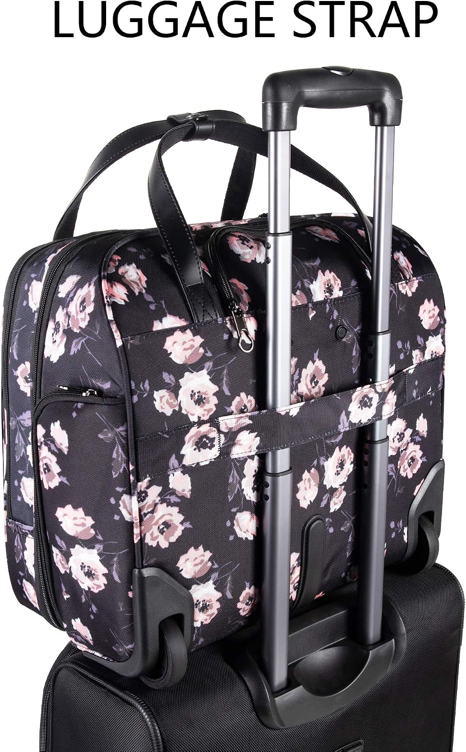 KROSER 15.6 Inch Rolling Laptop Computer Bag,Wheeled Briefcase for women