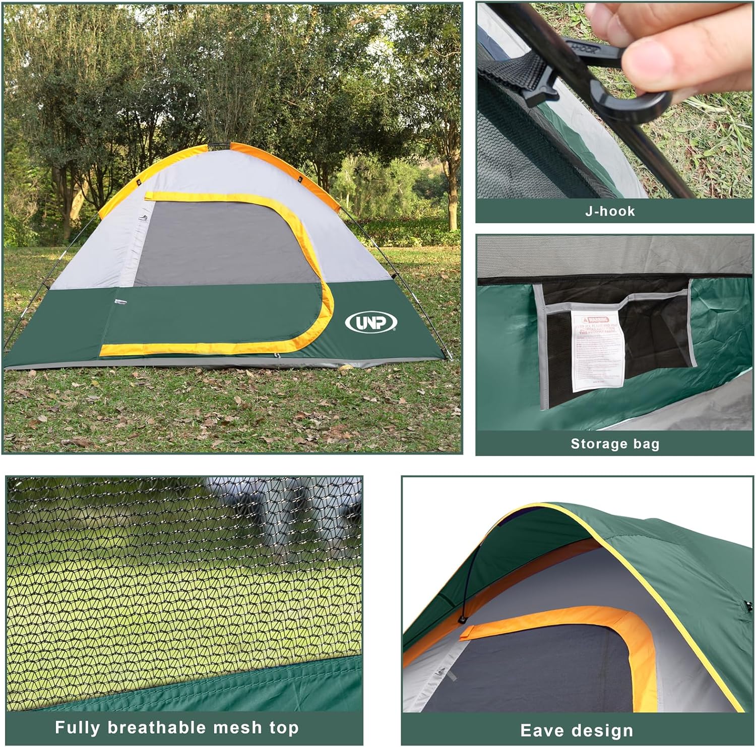 Camping Tent 2-4 Person, Waterproof Windproof Tent with Rainfly Easy Set up-Portable Dome Tents for Camping…