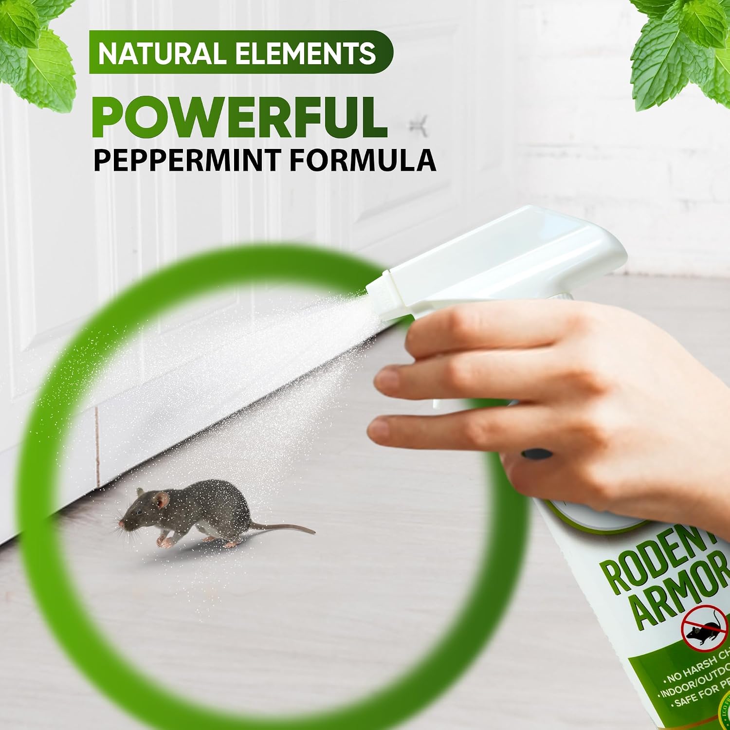 Natural Elements Rodent Armor – Peppermint Oil Rodent Repellent Spray for Vehicles, RVs, Boats & Equipment – 16 oz