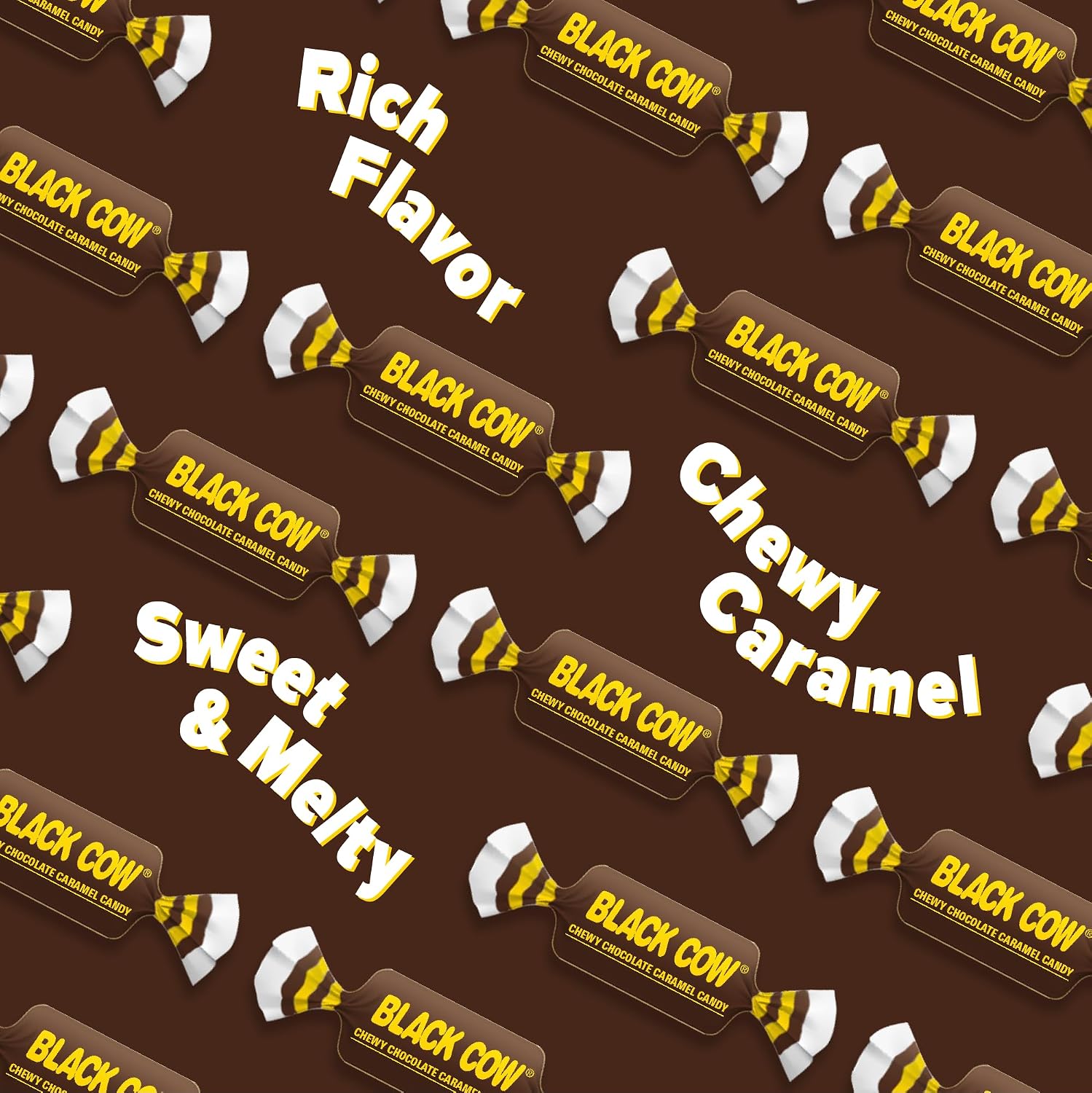 Atkinson's Black Cow Chocolate Caramel Chewy Candy Bar, 1.5oz, 24ct Pack | Chewy chocolate caramel candy bars