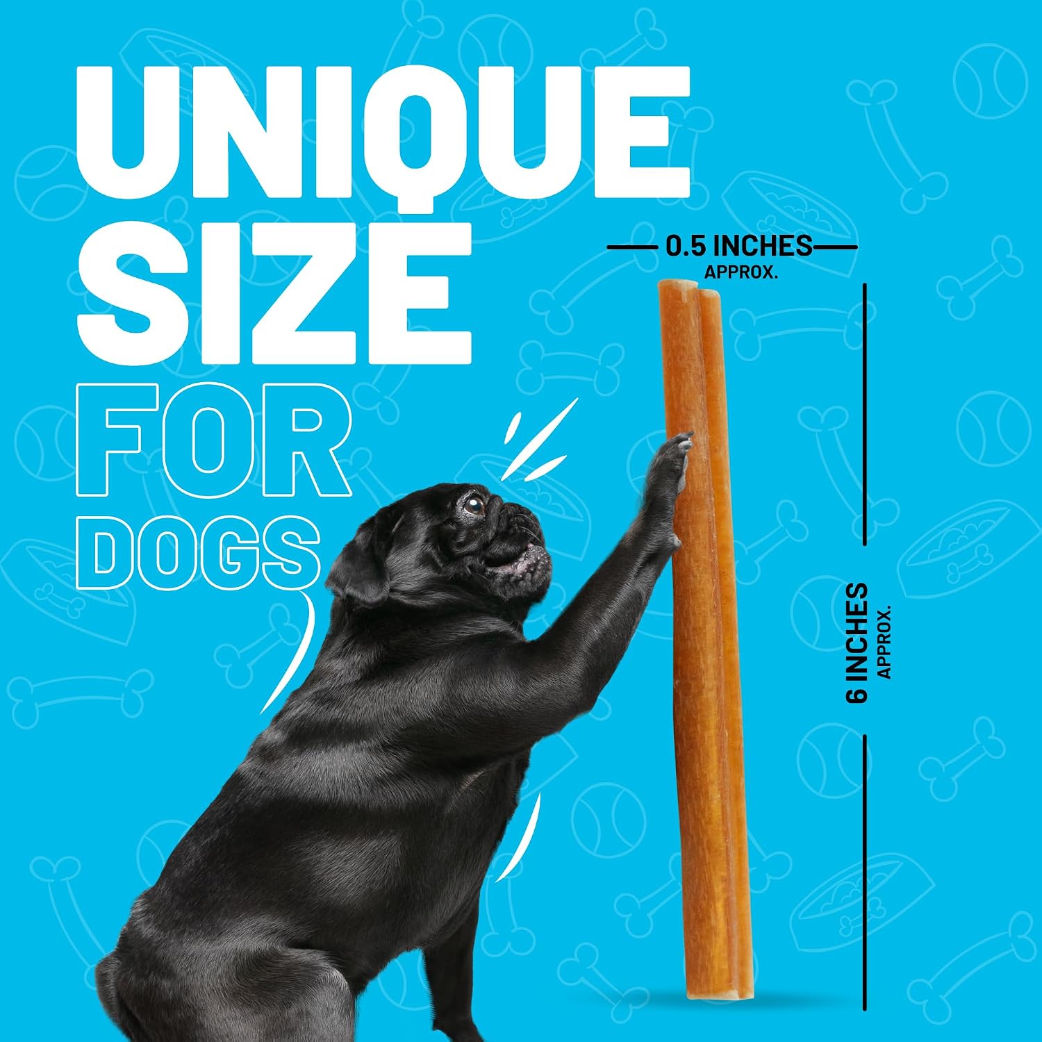 Sitka Farms Bully Sticks for Dogs, Dog Chews and Treats, 6 Inch, 20 Count