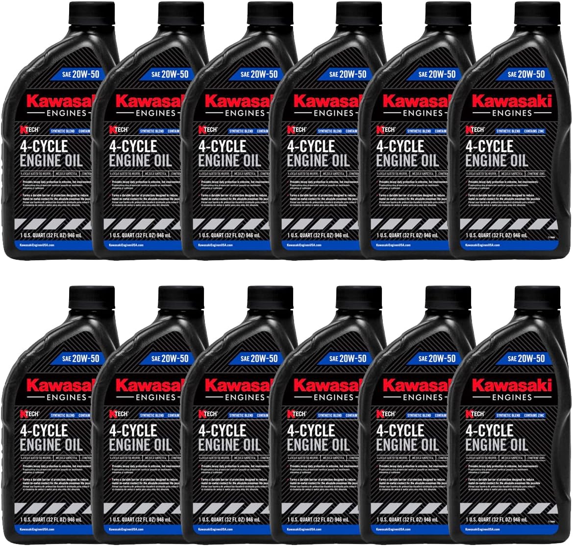 12PK SAE 20W50 4-Cycle Engine Motor Oil OEM# 99969-6298 Quart Bottle