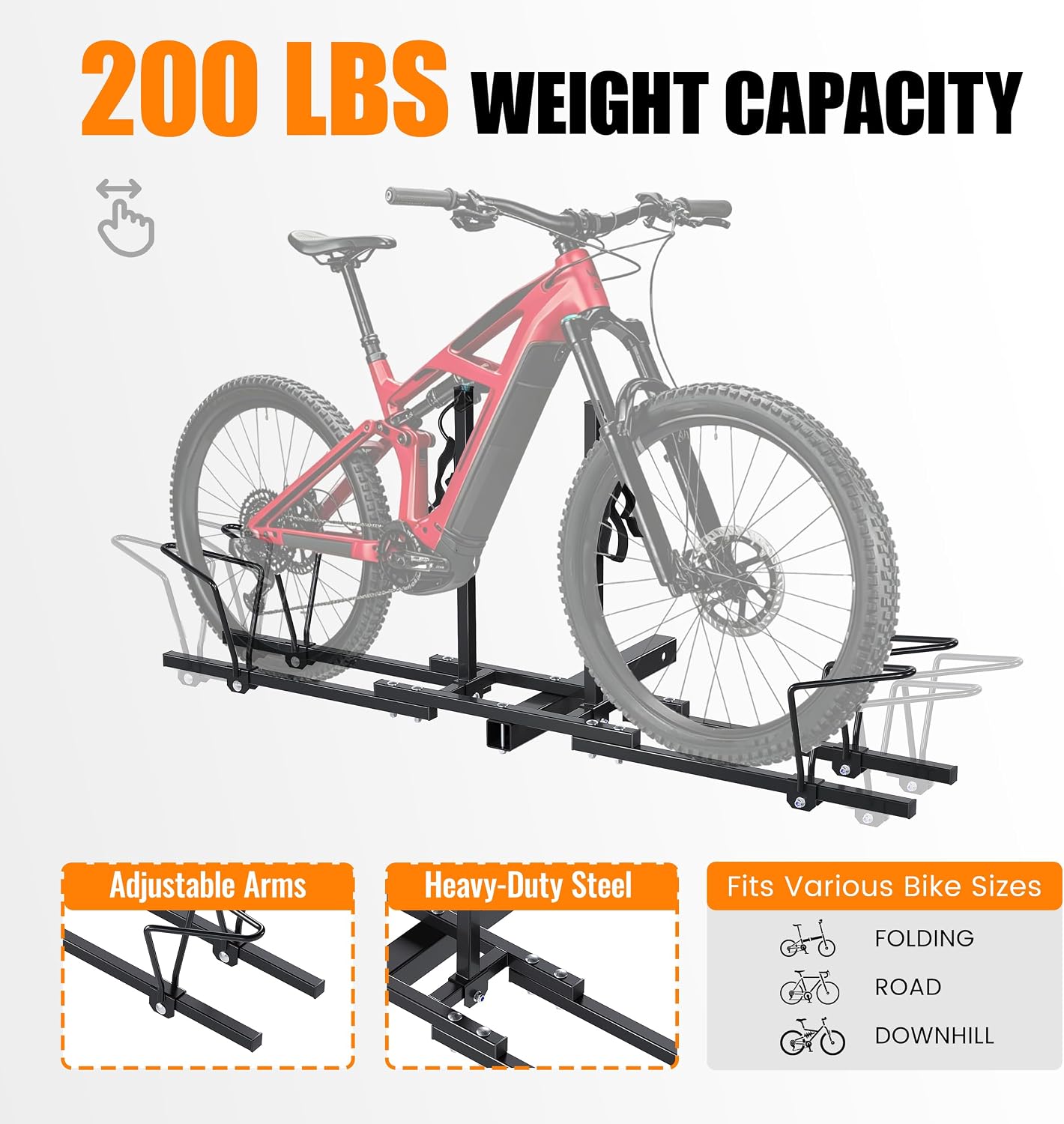 Hitch Mount Bike Rack Carrier Upright 2 Mountain Bike Rack Hitch Carrier 2" Rear for SUV Van Truck Bike Rack