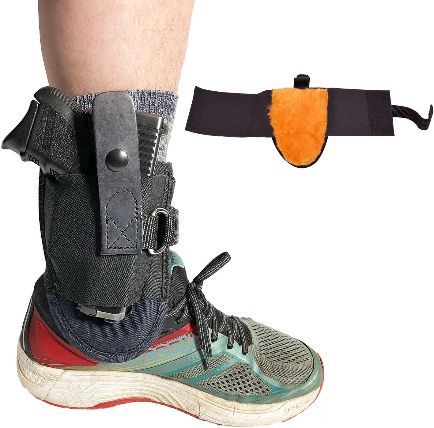 Undercover Ankle Holster with D-Ring| Most Secure Ankle Holster in the Market| Fits Snub nose Revolvers, Glock 26, Glock 27, Glock 30, S&W Shield